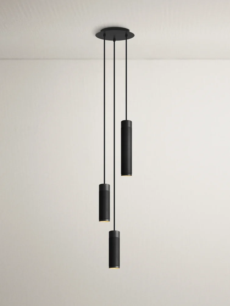 Patrone Pendant Cluster Lamp Small, Black-browned Brass