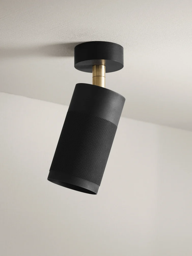 Patrone Canopy Ceiling Light, Black-browned Brass