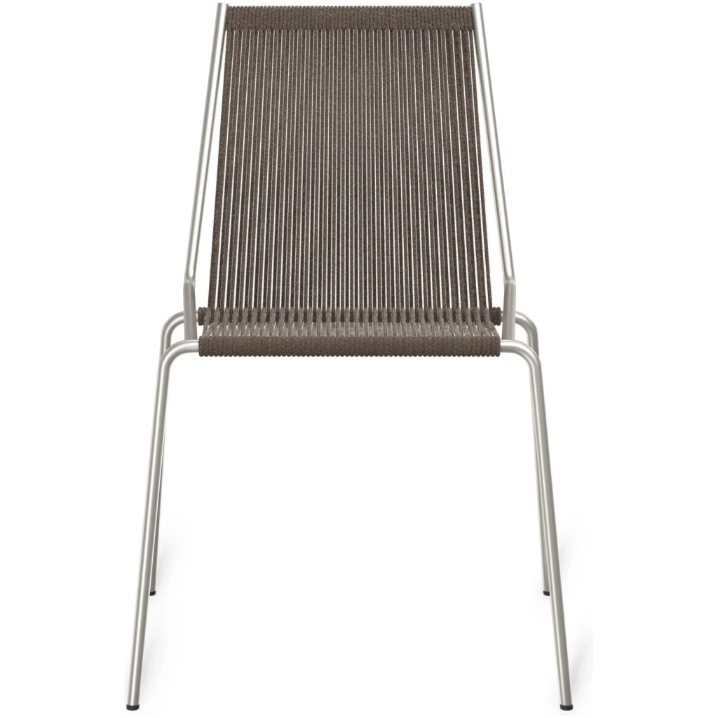 THORUP Noel Armrest Chair I Brushed Stainless Steel Base / Dark Grey Wool