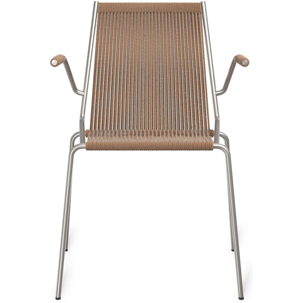 THORUP Noel Armrest Chair I Steel Base / Brown Wool