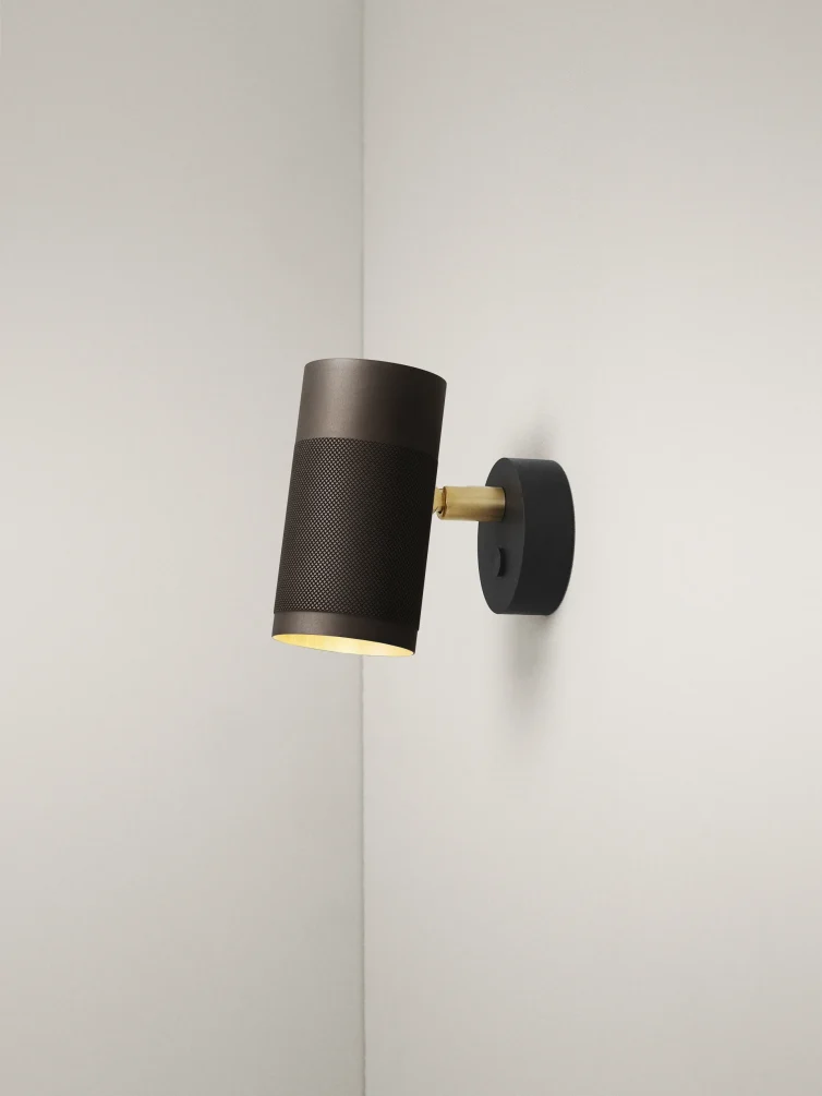 Patrone Small Wall Lamp, Browned Brass