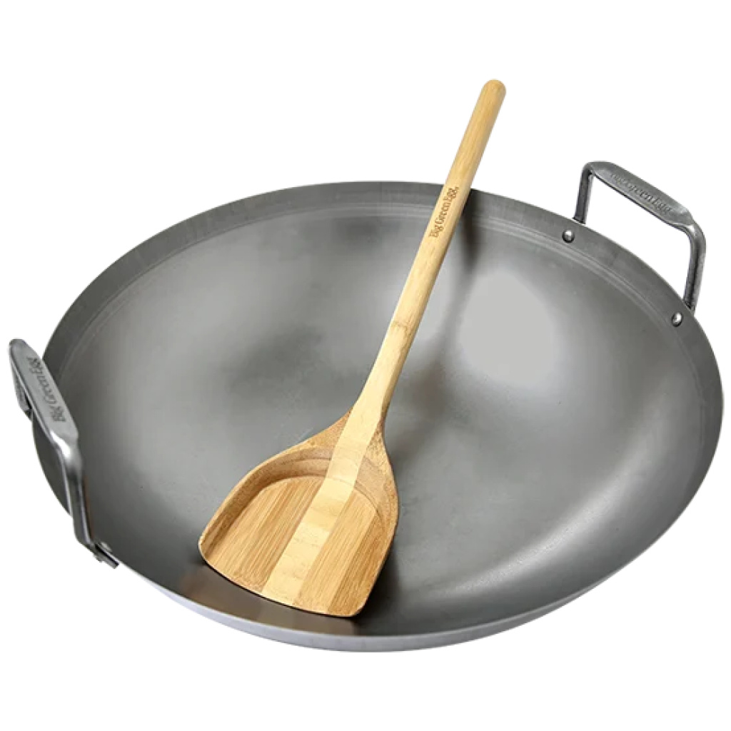 Carbon Steel Big Green Egg Grill Wok with Spatula