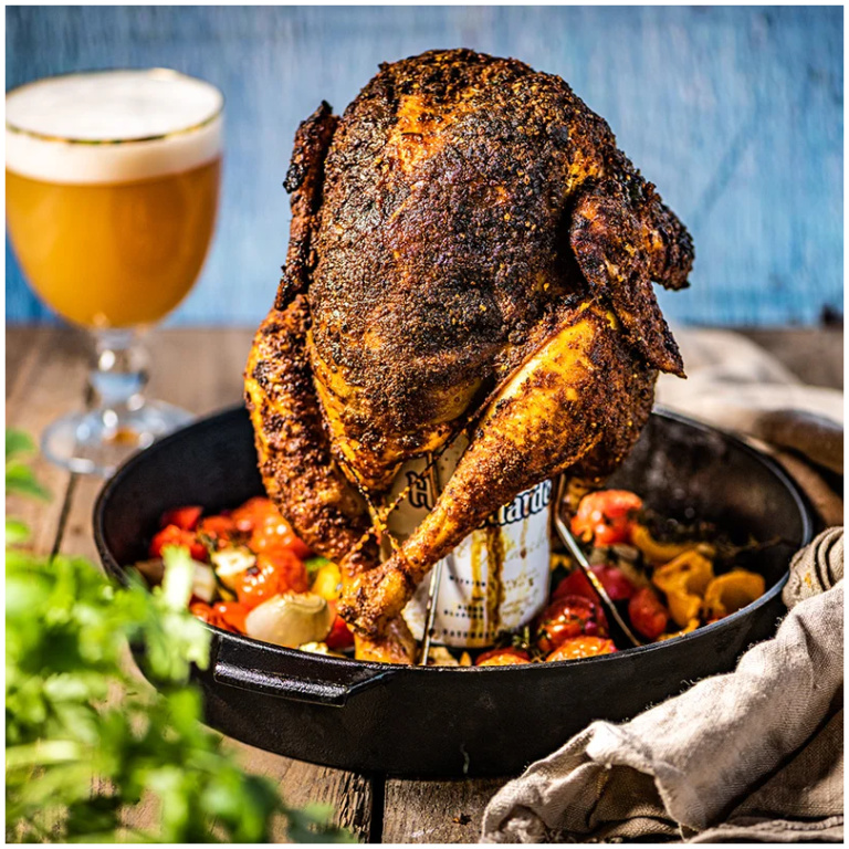 Big Green Egg Beer Can Chicken Roaster