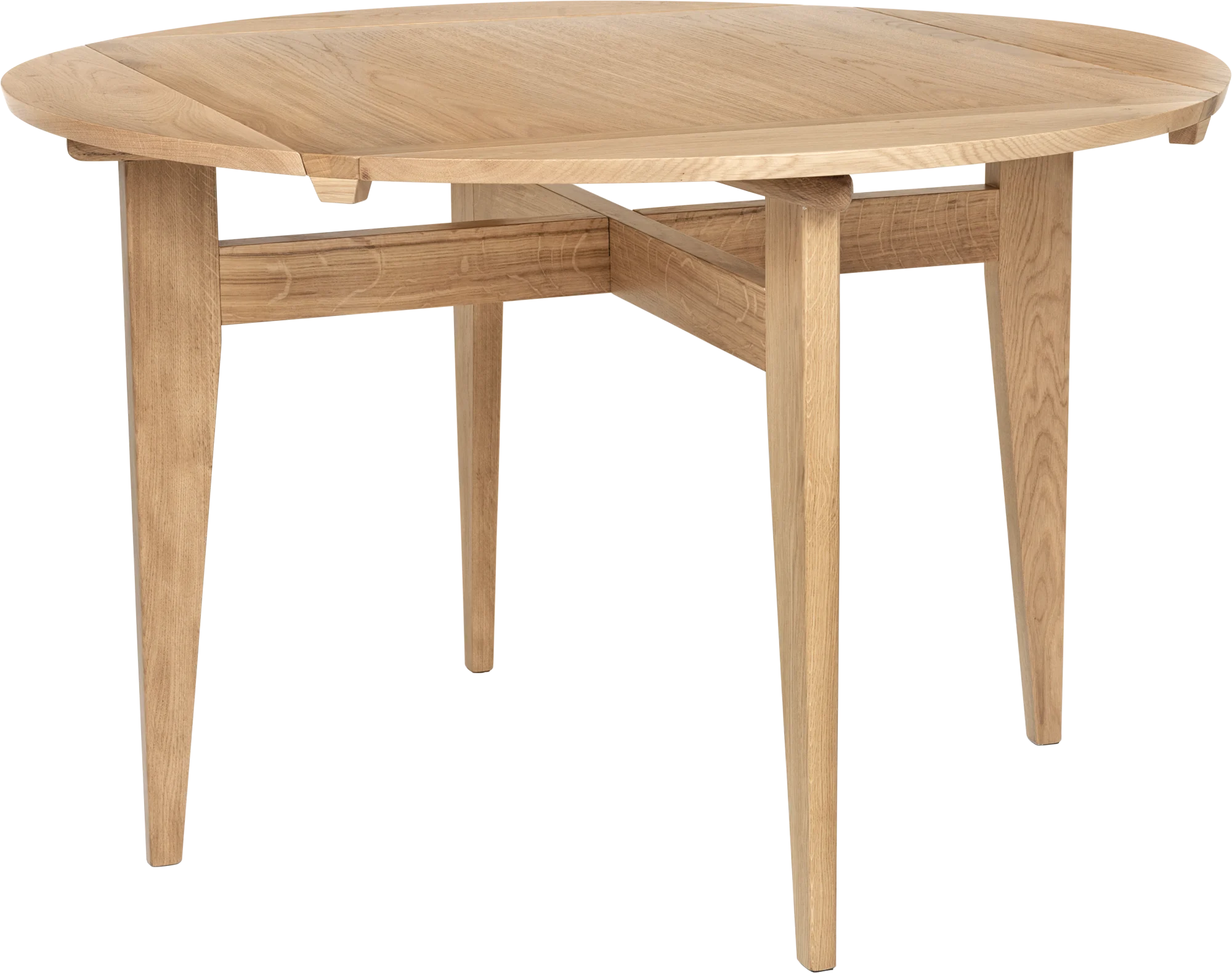 B-Table Dining Table – Pivoting Extendable Top, 85×85/Ø116 cm