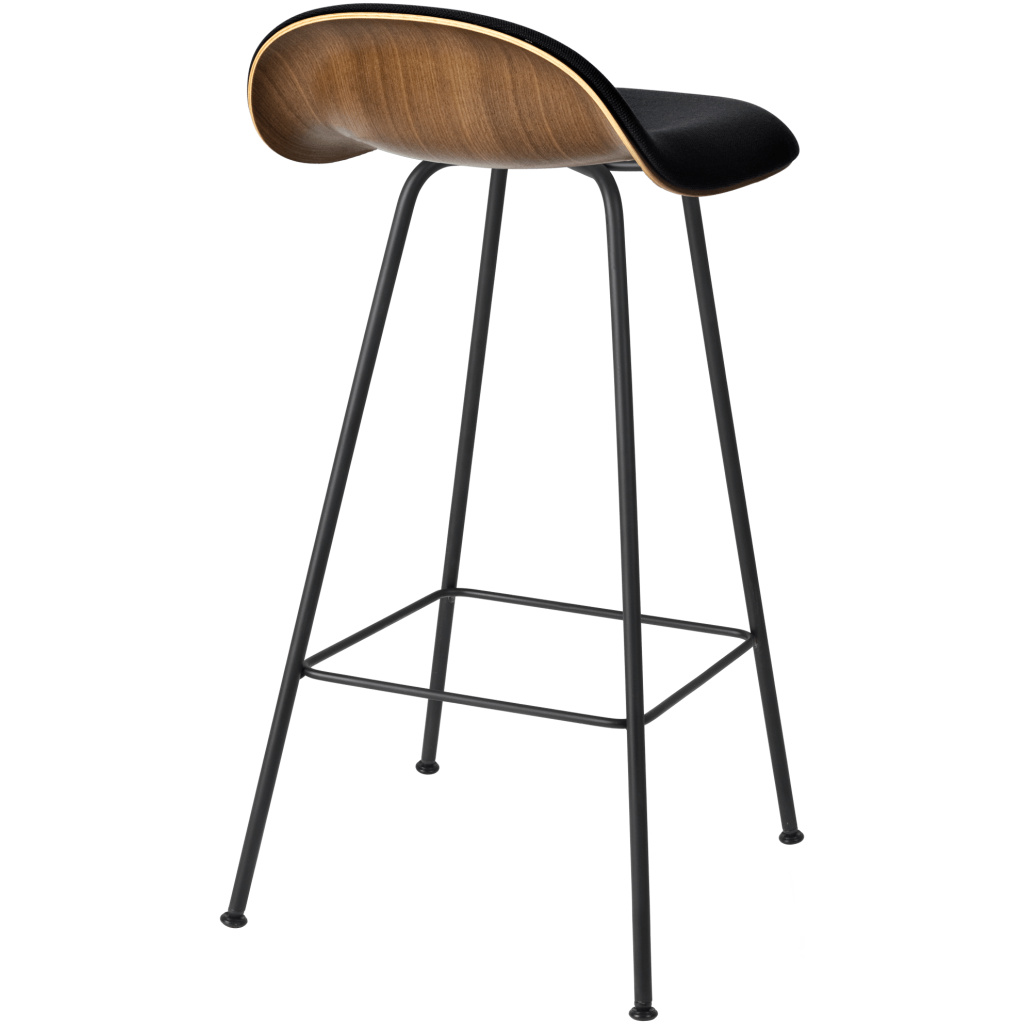 GUBI 3D Counter Stool – Front Upholstered, 65, Center base, Wood Shell