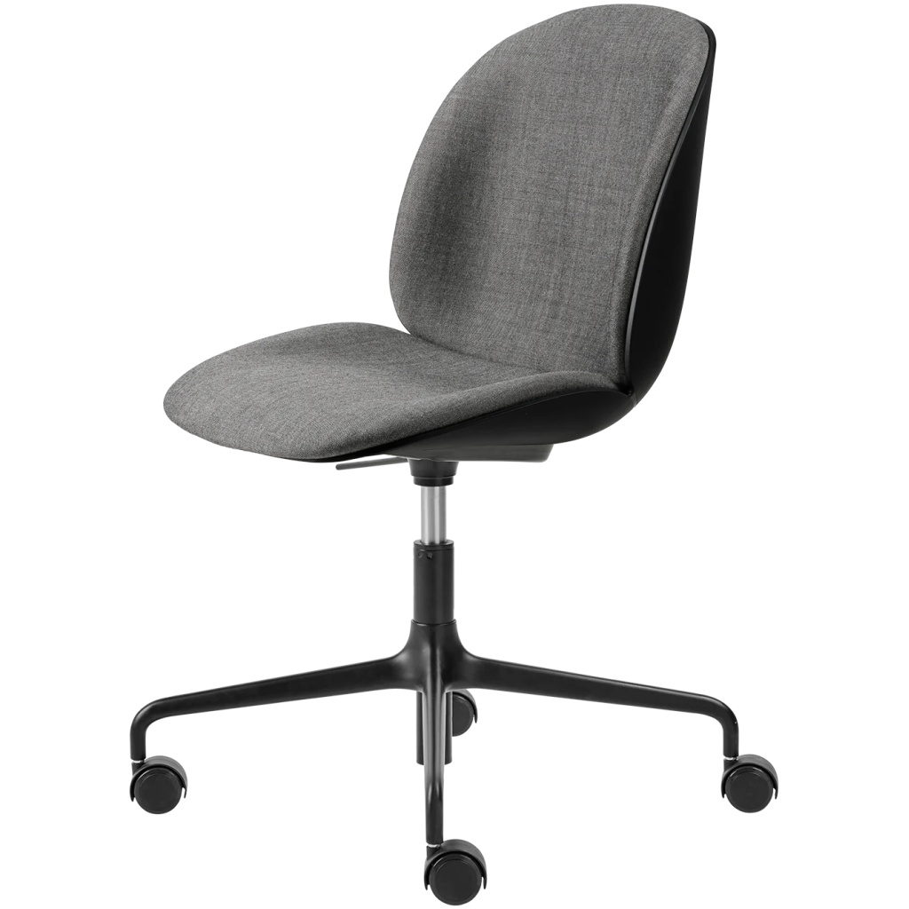 Beetle Meeting Chair – Front Upholstered, Height adjustable 4-star base w. castors