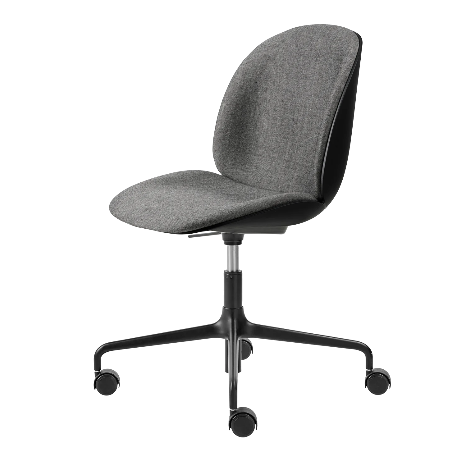 Beetle Meeting Chair – Front Upholstered, Height adjustable 4-star base w. castors