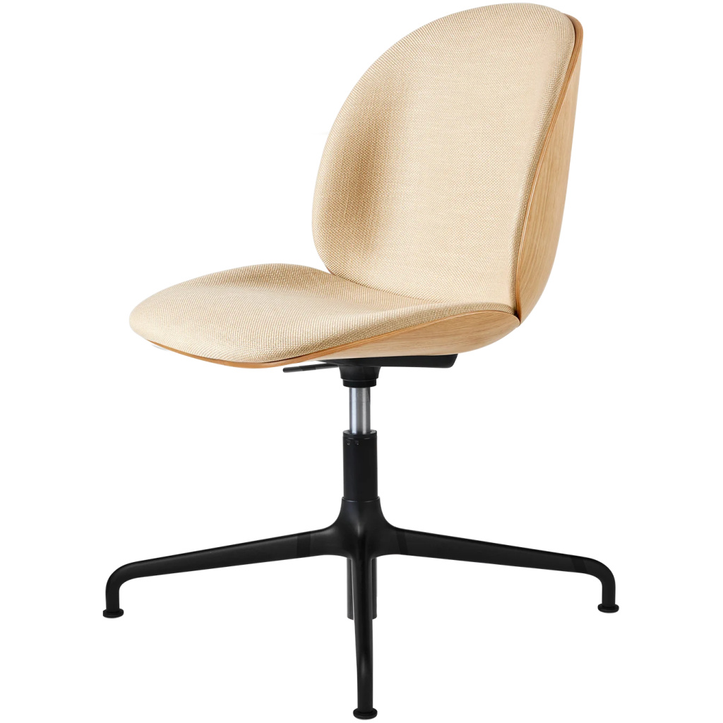 Beetle Meeting Chair – Front Upholstered, Height adjustable 4-star base, Veneer Shell