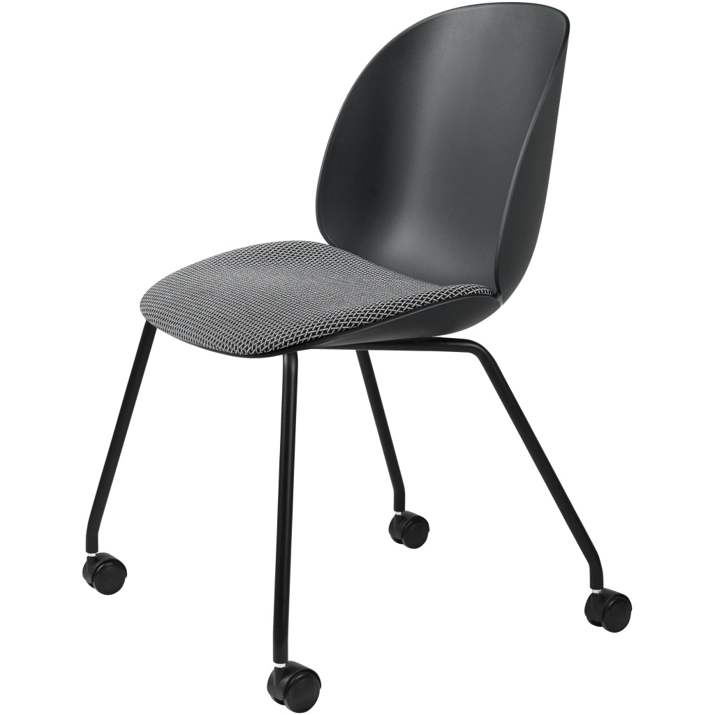 Beetle Meeting Chair – Seat Upholstered, 4 legs w. castors