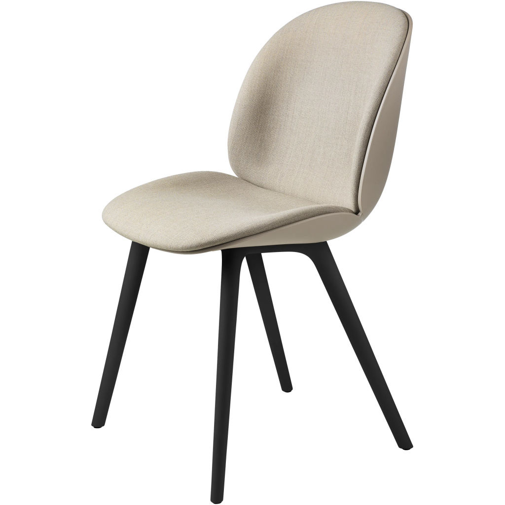 Beetle Dining Chair – Front Upholstered, Black Plastic Base