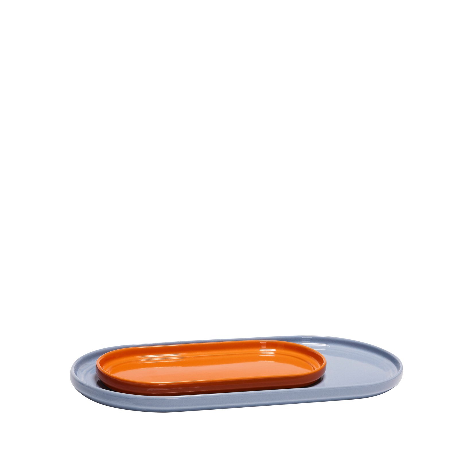 Amare Serveringsfade Lyseblå/Orange (sæt af 2)