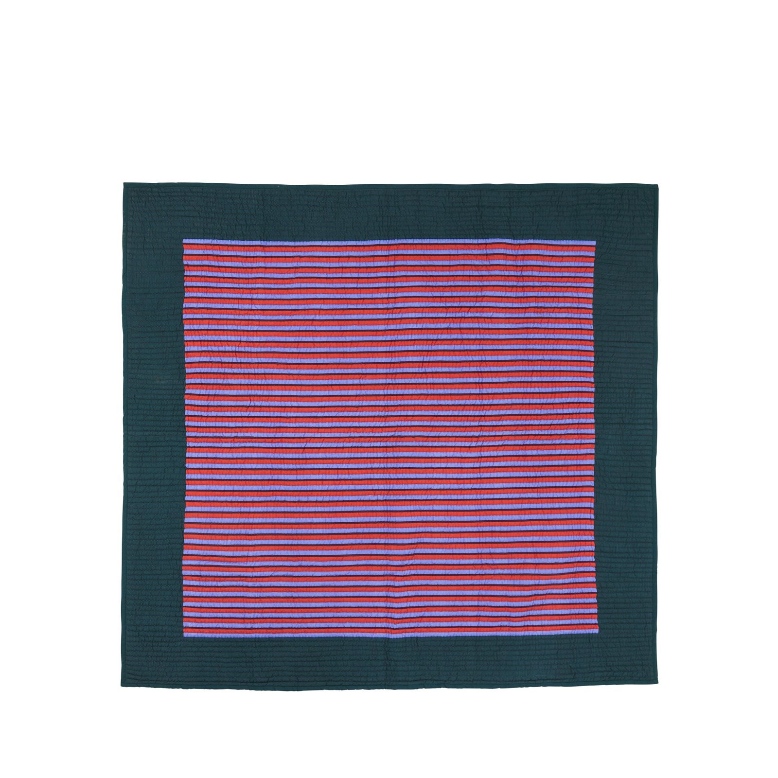 Twist Sengetæppe Stribet 260x260 Petrol/ Flerfarvet