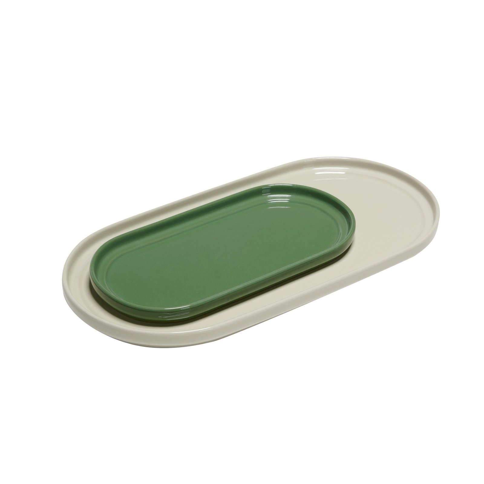 Amare Serveringsfade Sand/Grøn (sæt af 2)