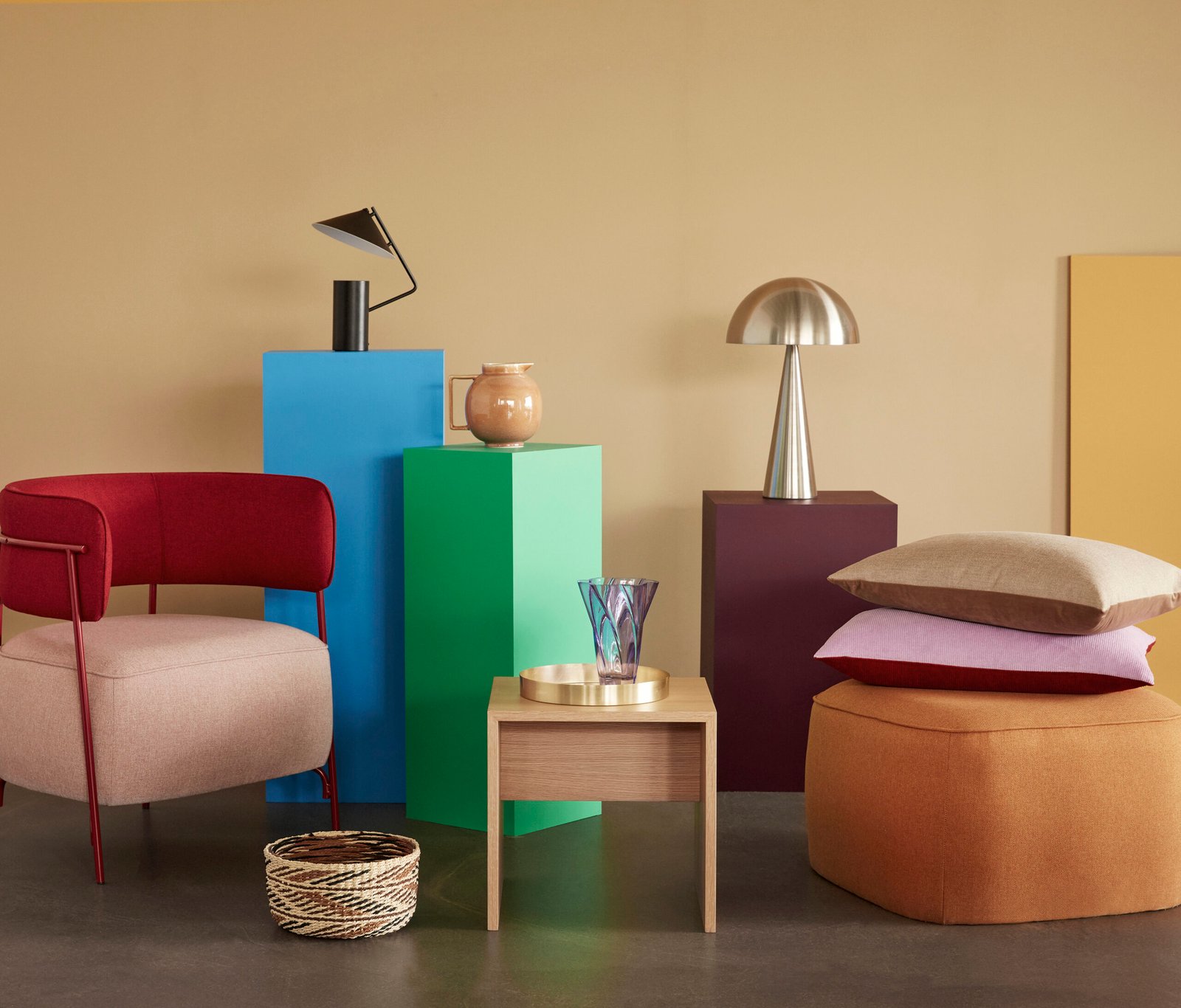 Mush Bordlampe Høj Messingfarve