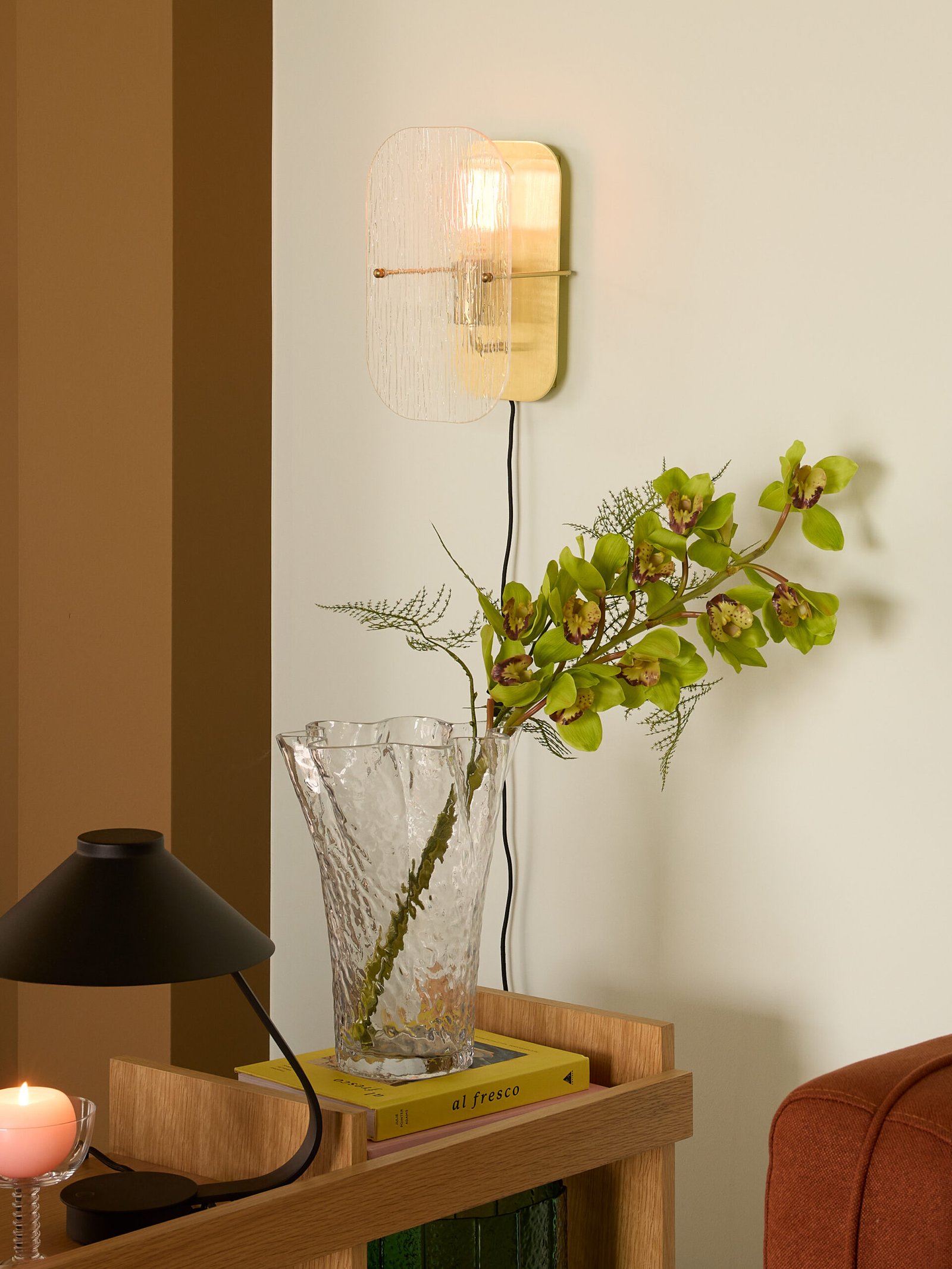 Ruffle Væglampe Messingfarve