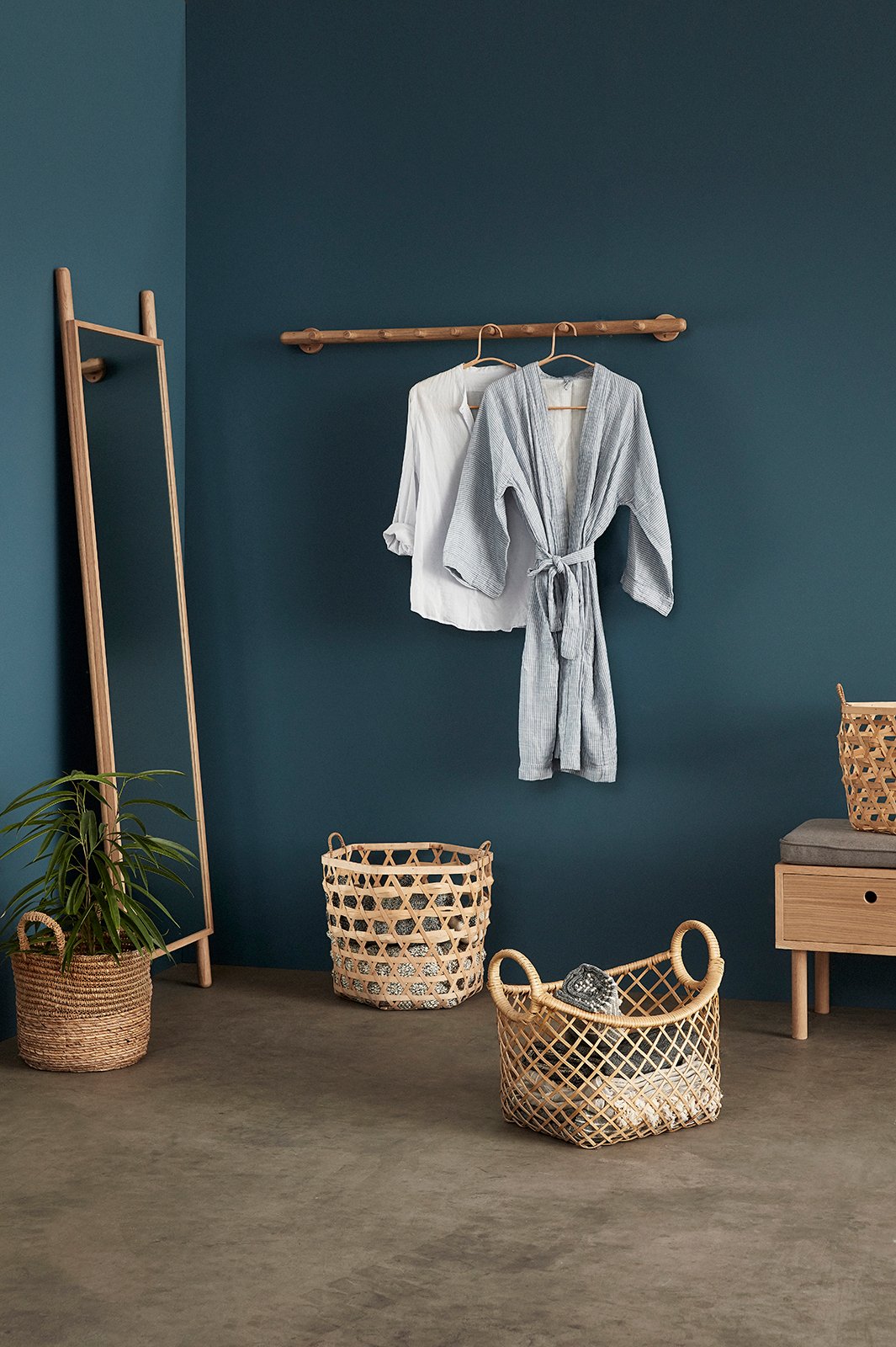 Hide Bænk  Grå/Natur