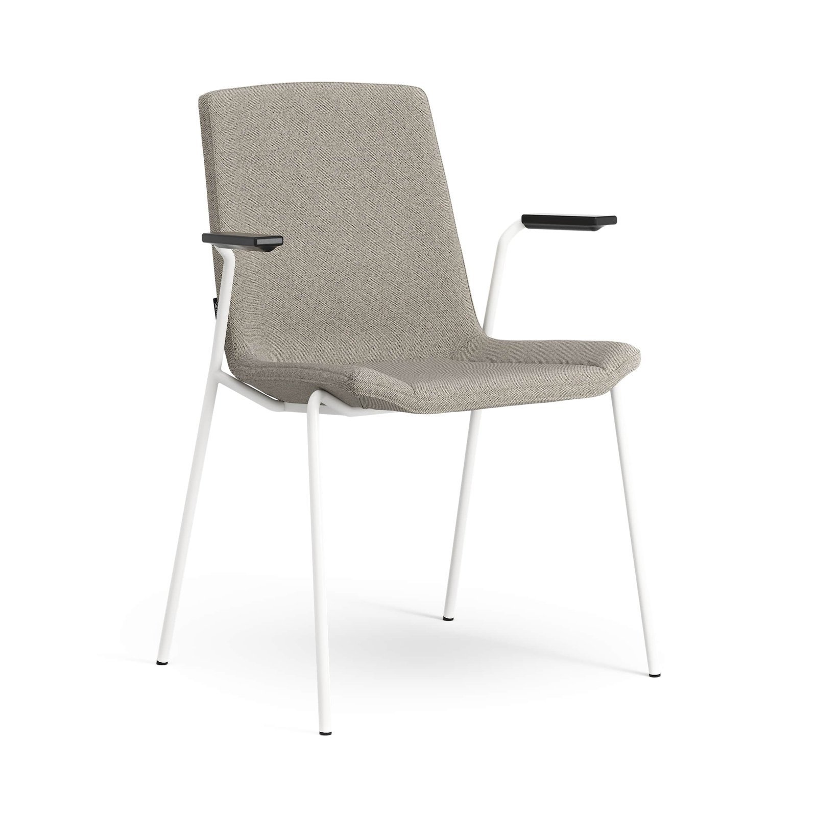 Happy stapelbar klädd karmstol