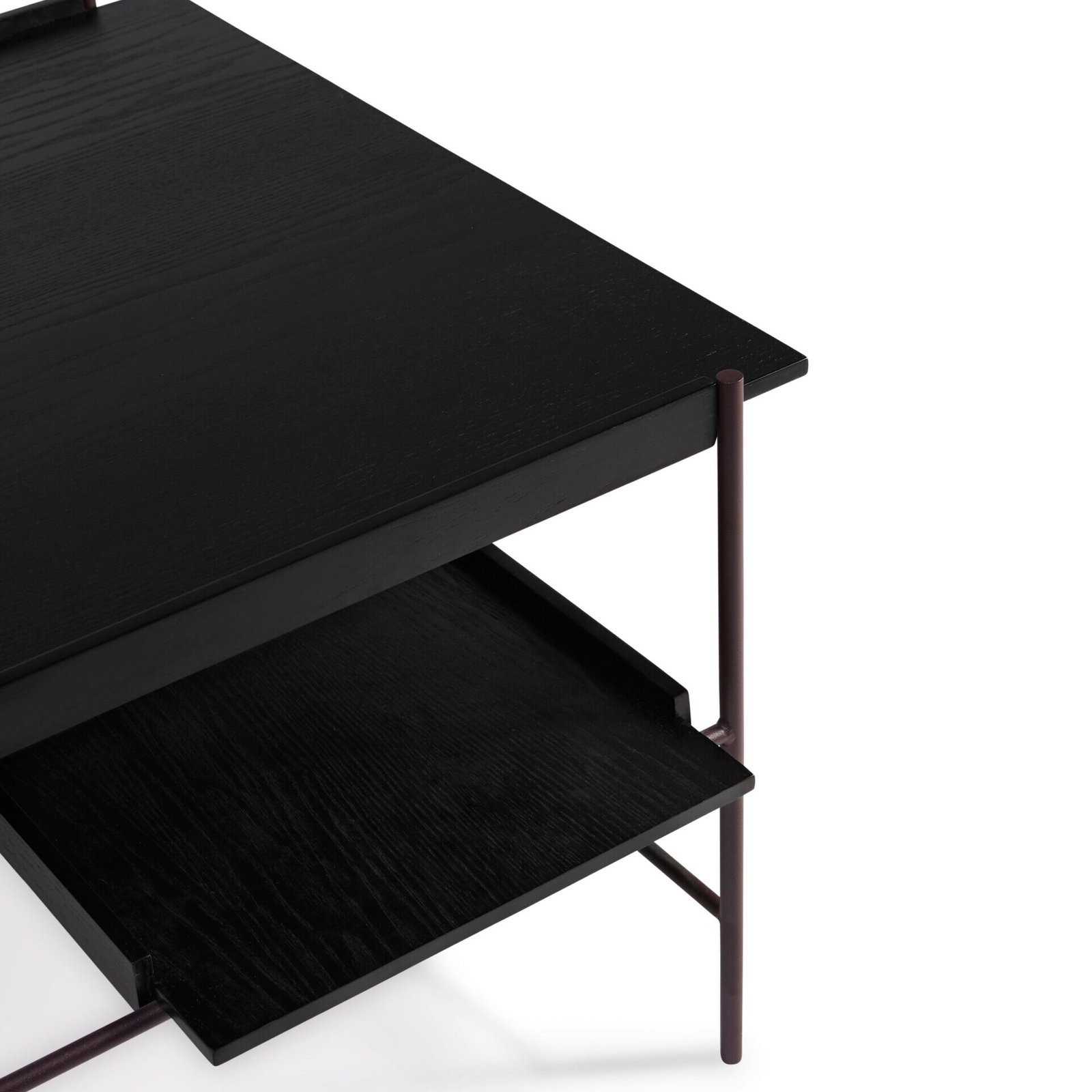 KANSO coffee table - Black ash - Fig Purple frame