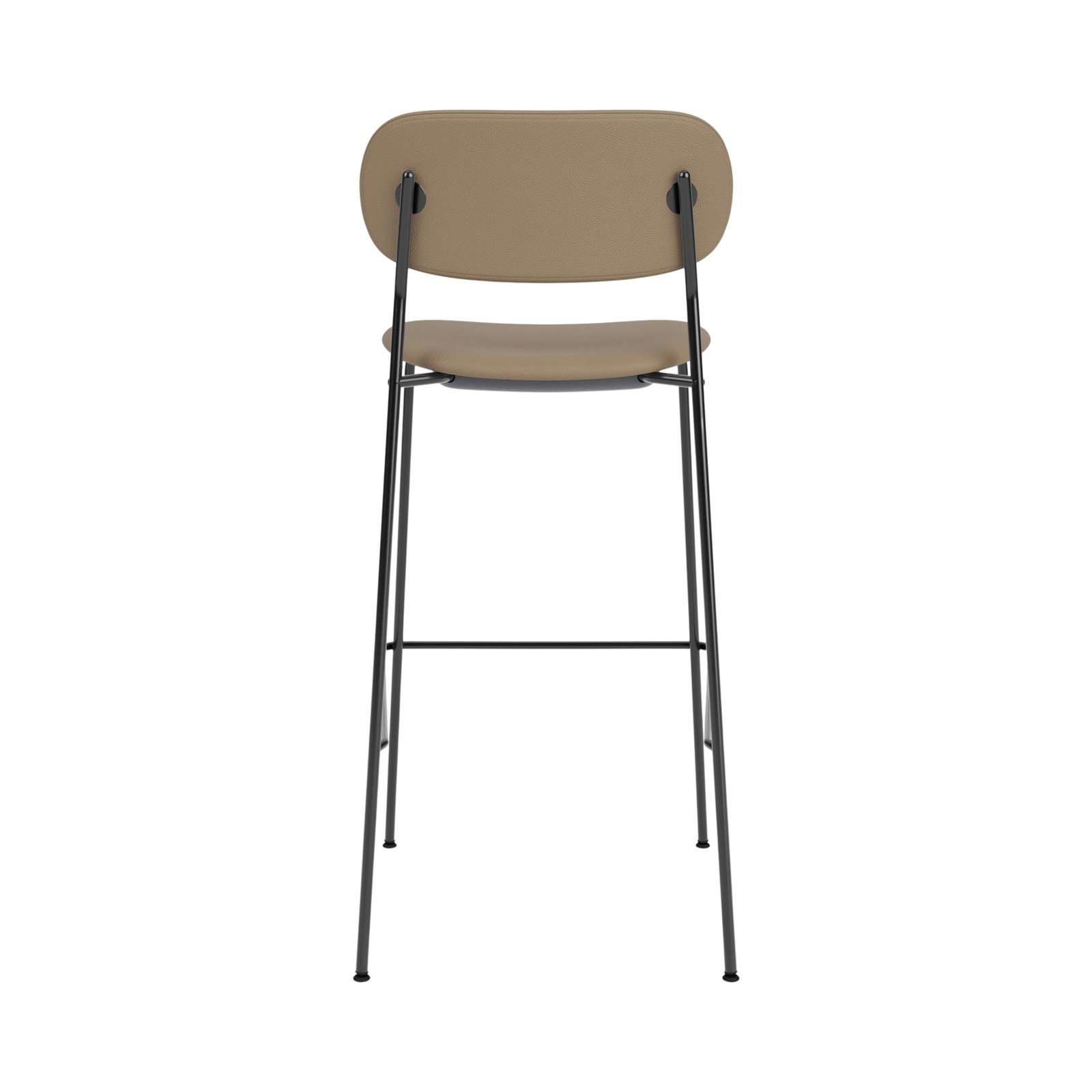 Co Bar Chair, Metal Base, Leather