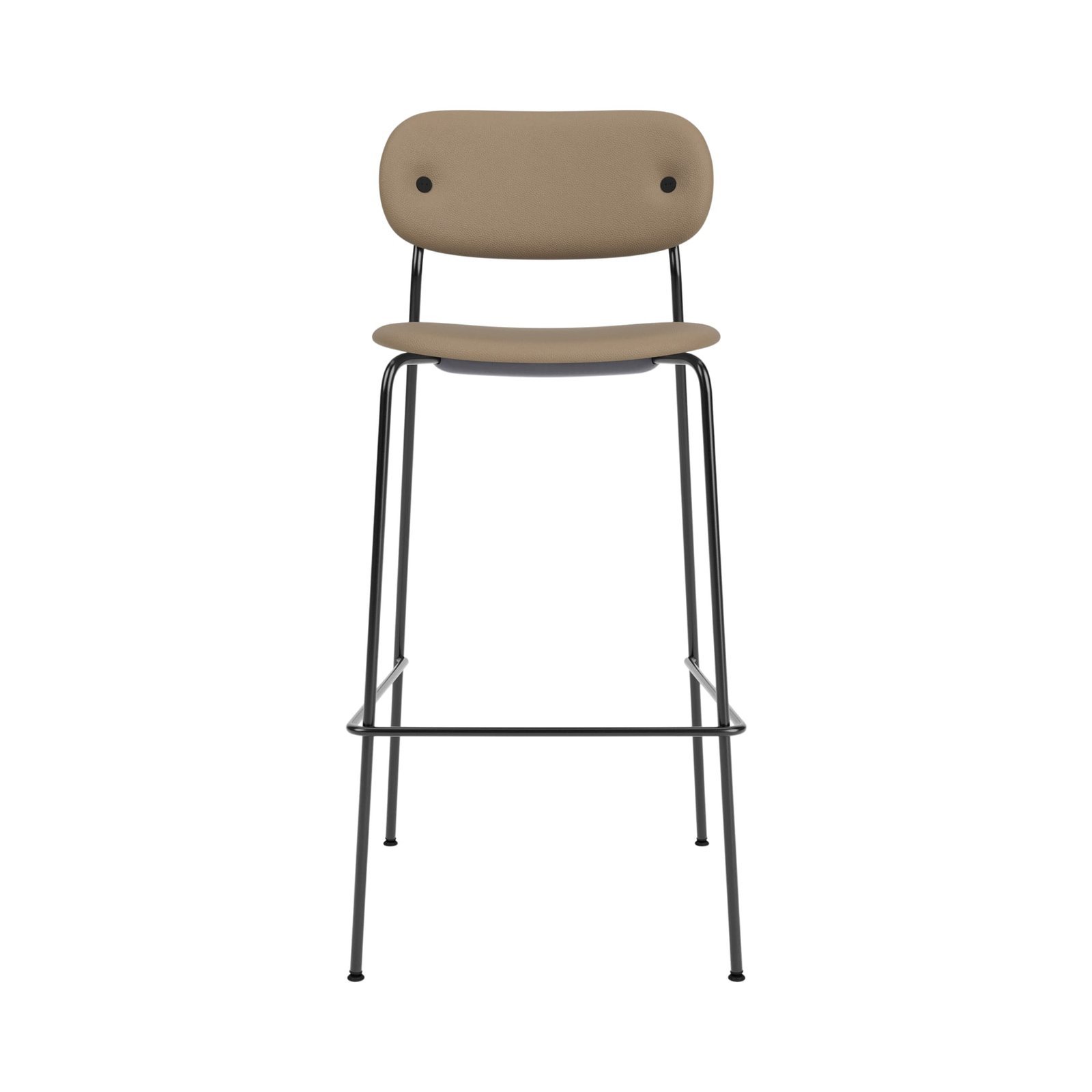 Co Bar Chair, Metal Base, Leather