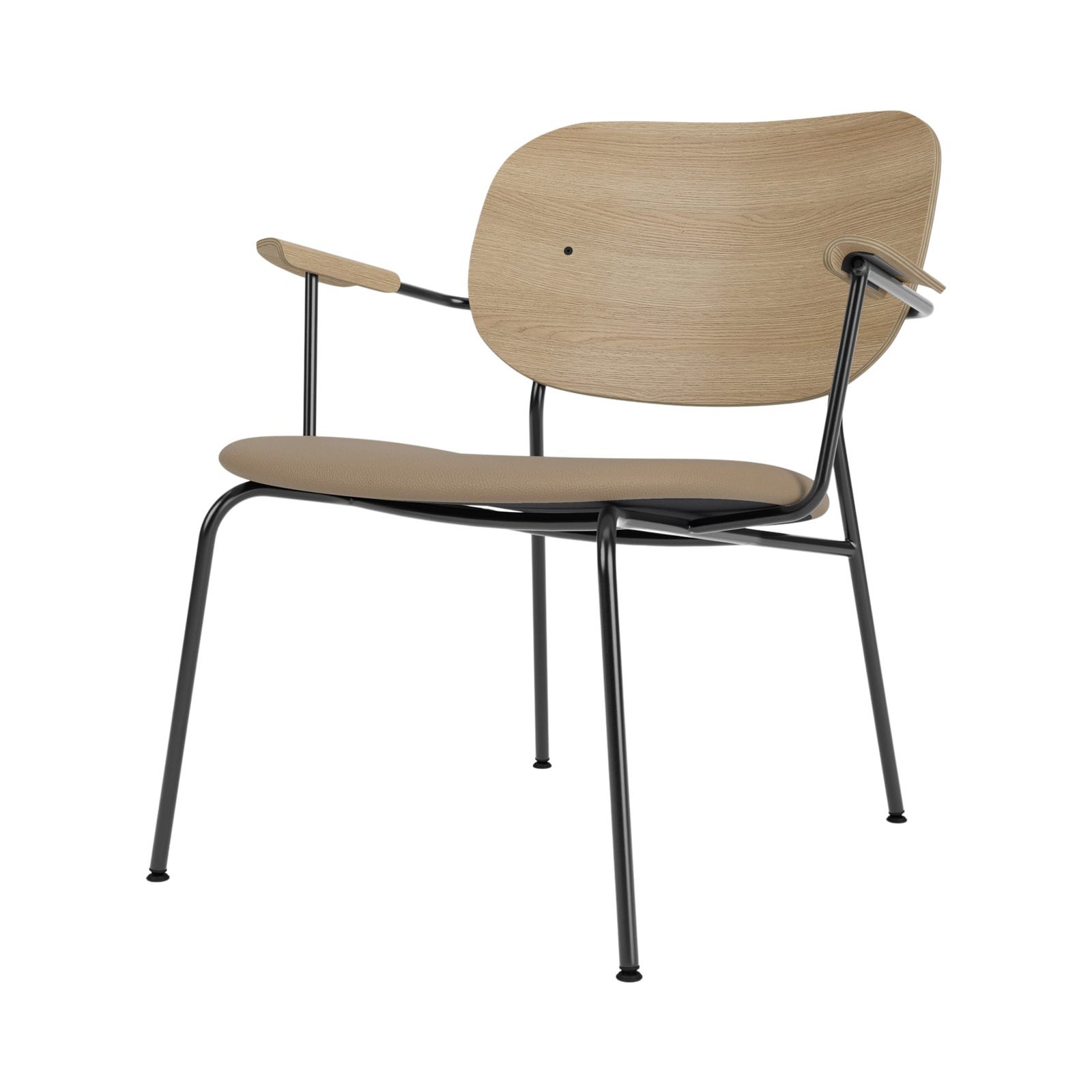 Co Lounge Chair, Metal Base, Leather