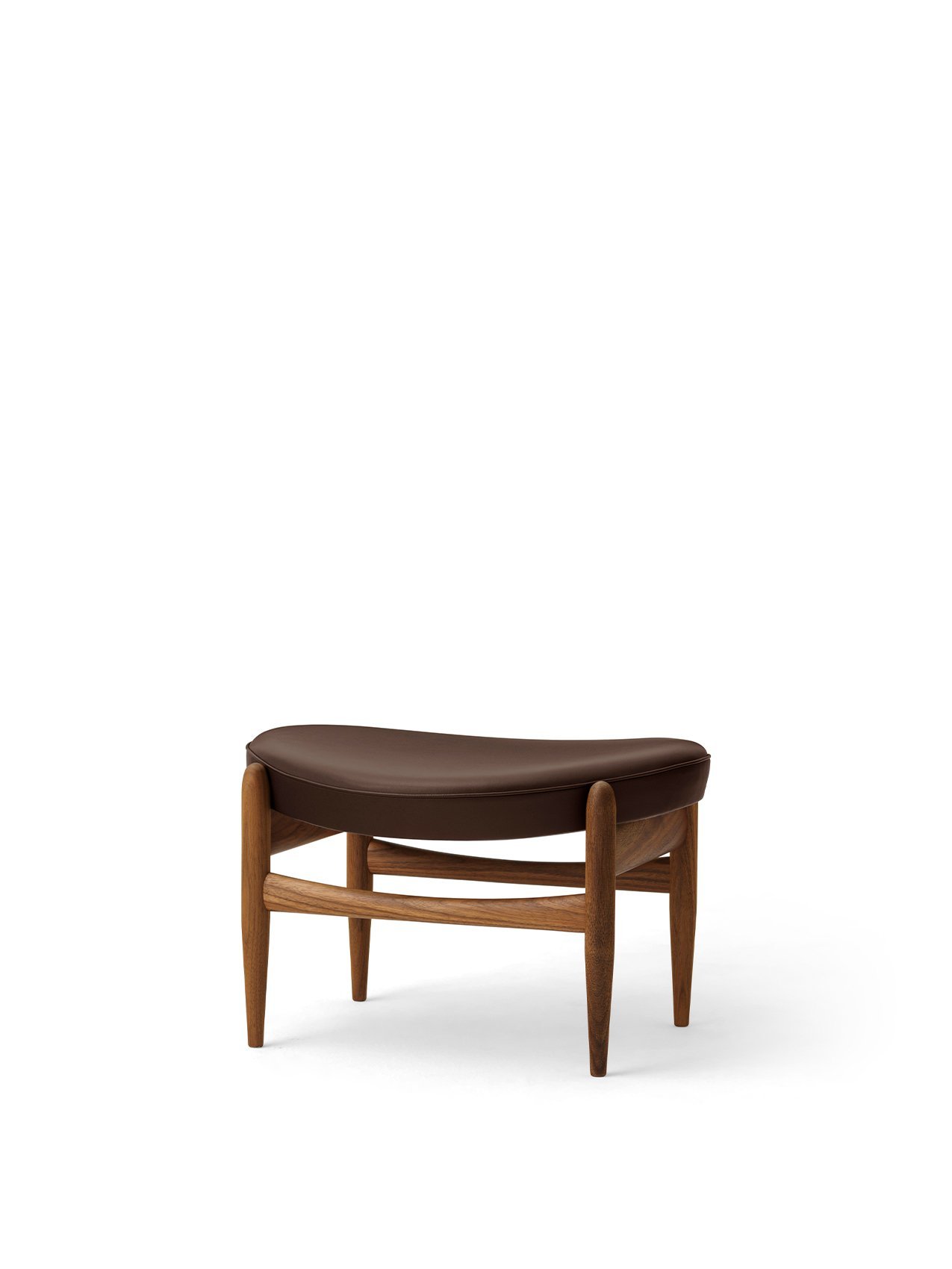 Elizabeth Ottoman, Wooden Base, Leather