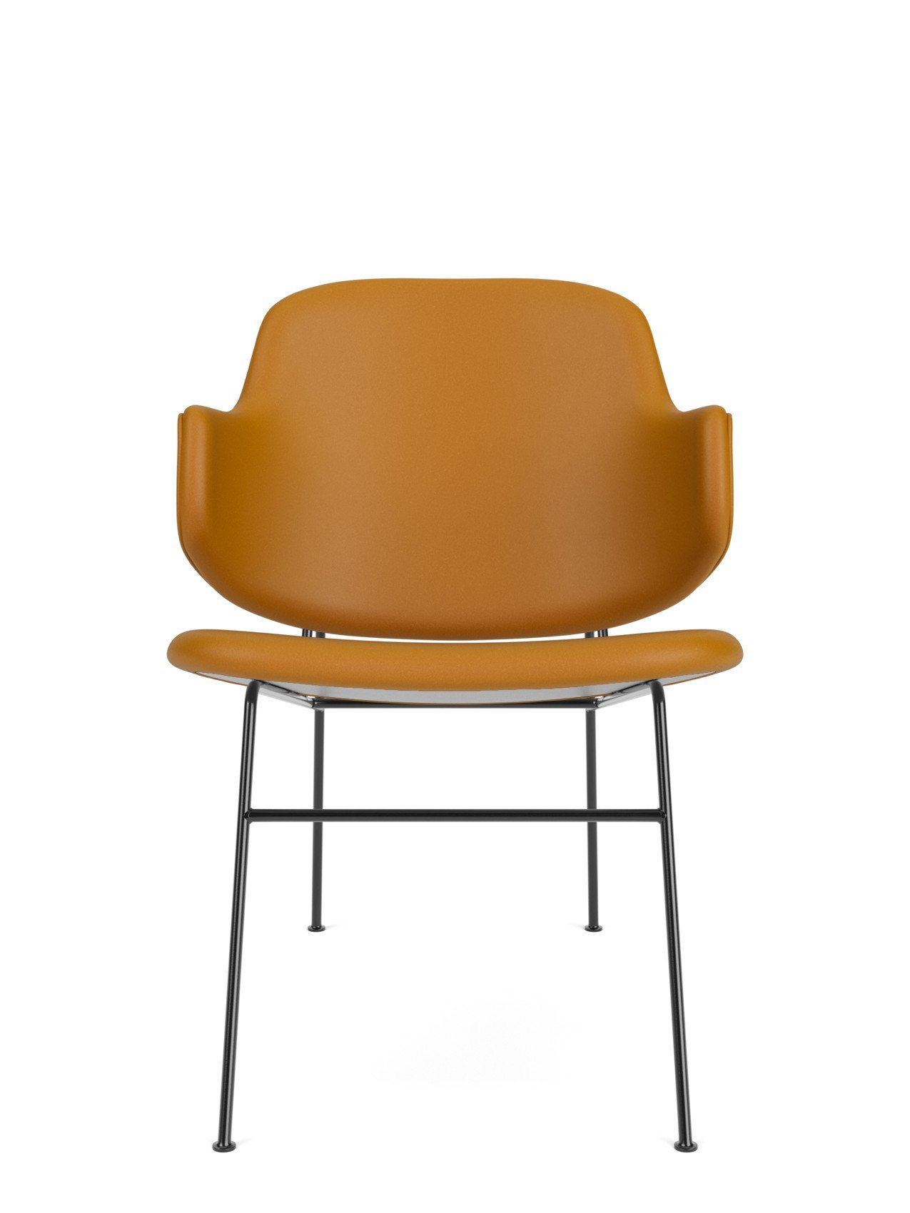 The Penguin Lounge Chair, Metal Base, Leather