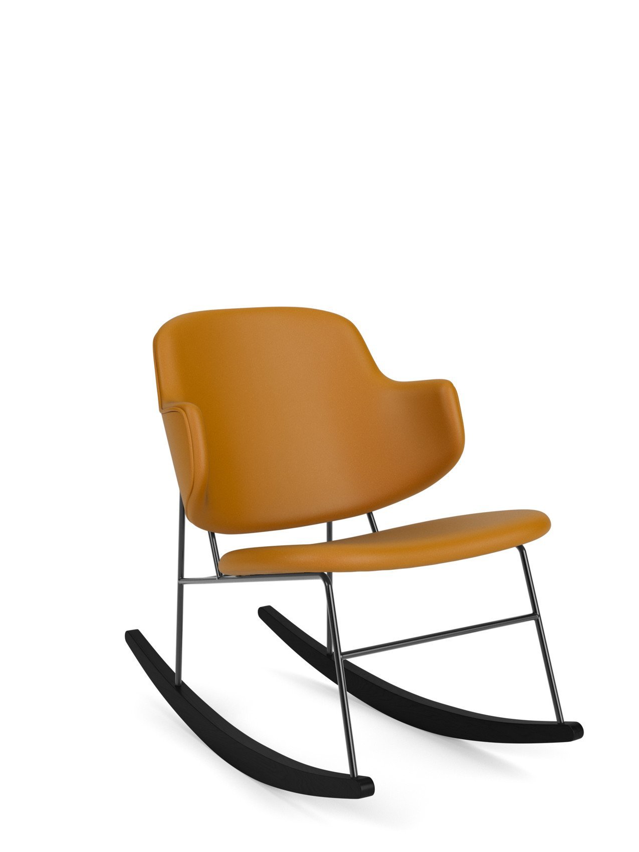 The Penguin Rocking Chair, Metal Base, Leather