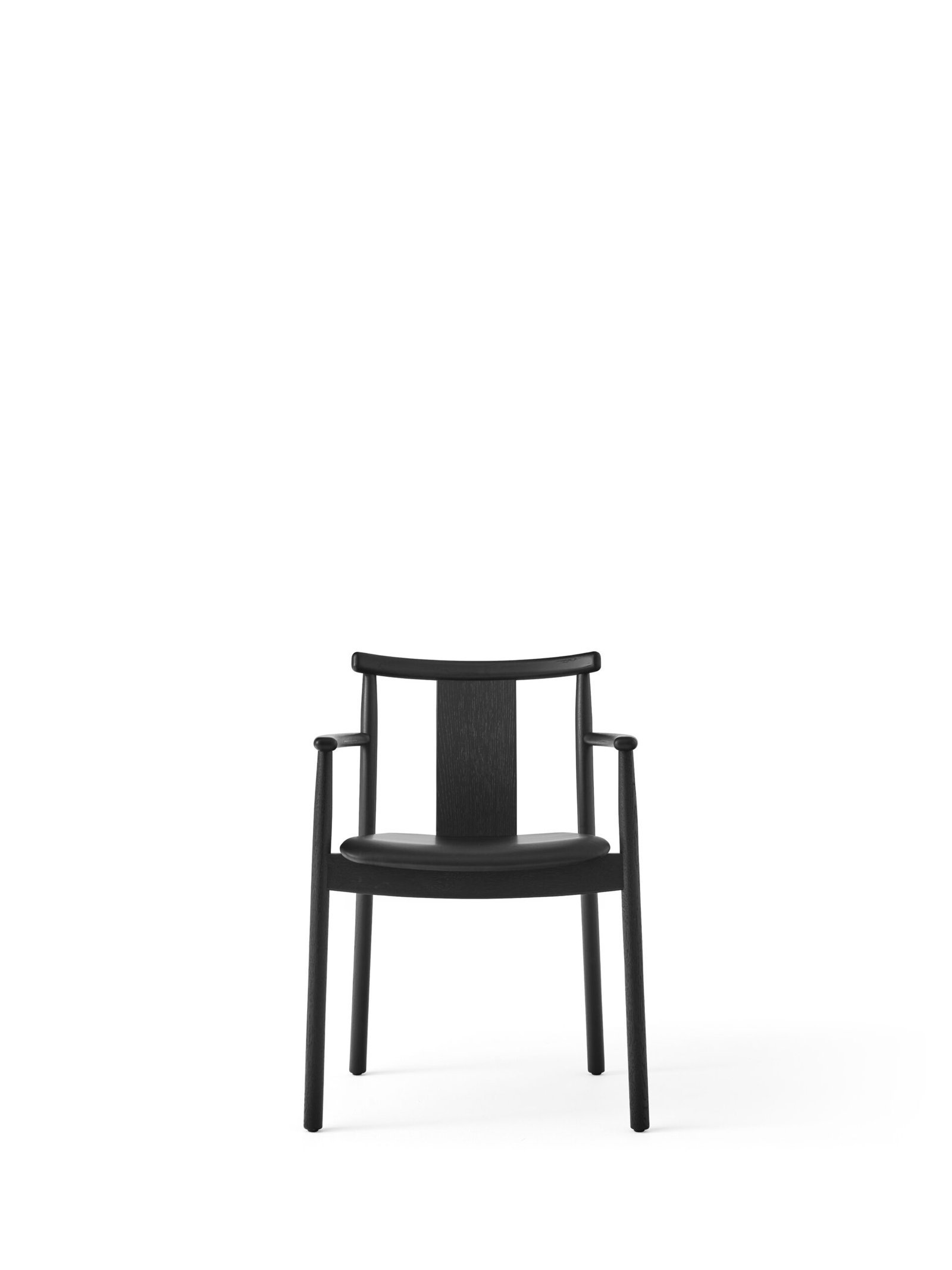 Merkur Dining Chair, Wooden Base, Leather