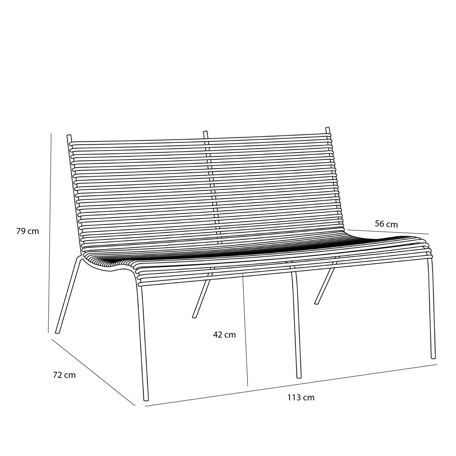 String Bænk  Lysegrå