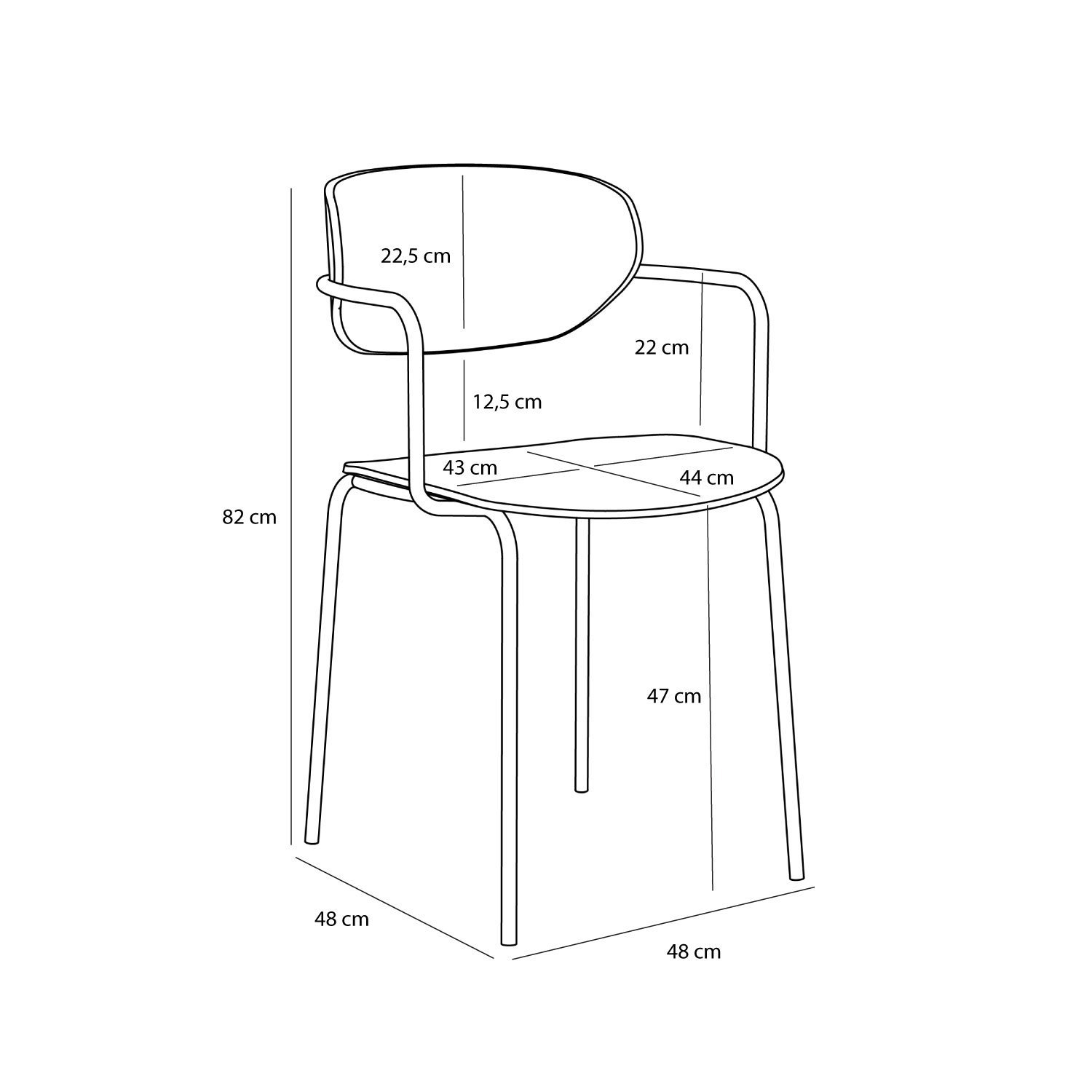 Arch Spisestol Lysegrå