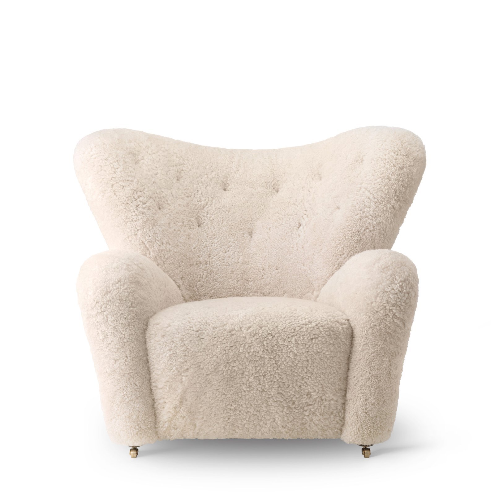 The Tired Man Lounge Chair, Wooden Base, Sheepskin