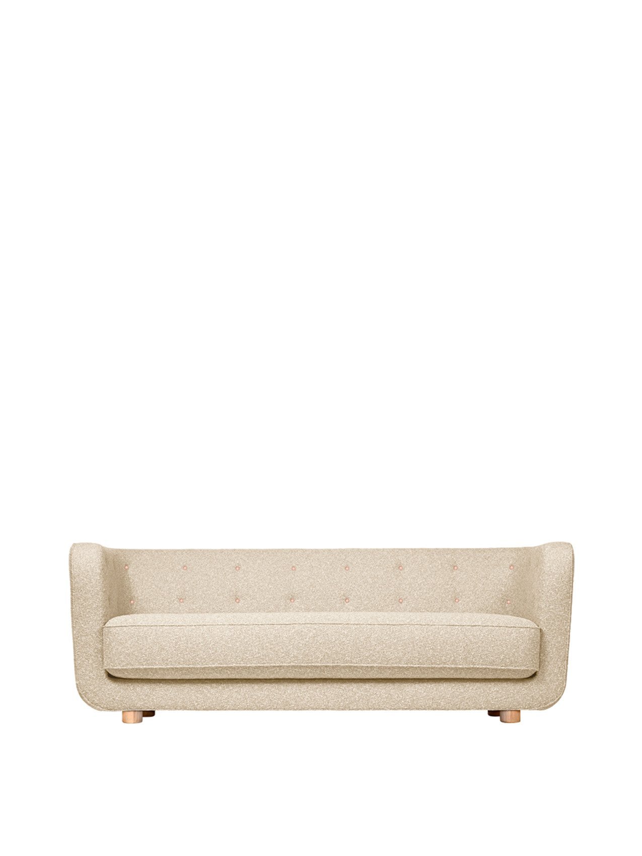 Vilhelm Sofa, Wooden Base, Textile
