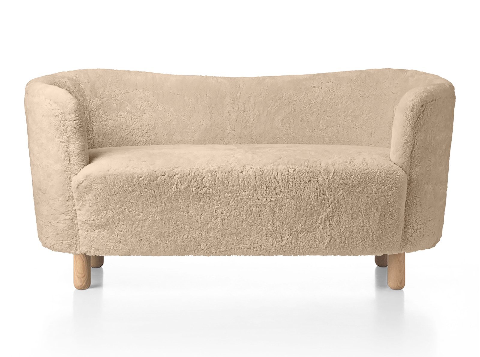 Mingle Sofa, Wooden Base, Sheepskin