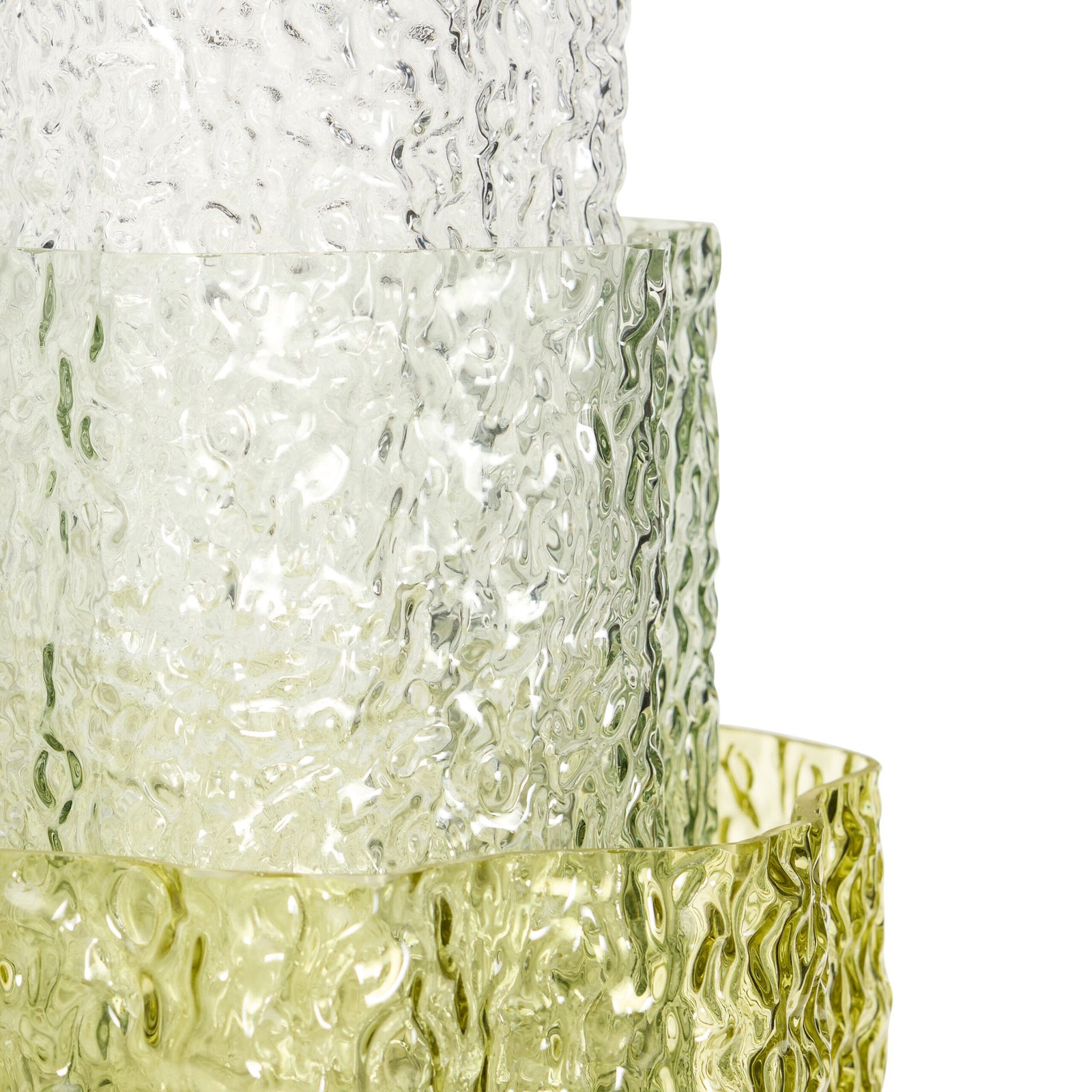 Triple Vaser Grøn/Klar (sæt af 3)