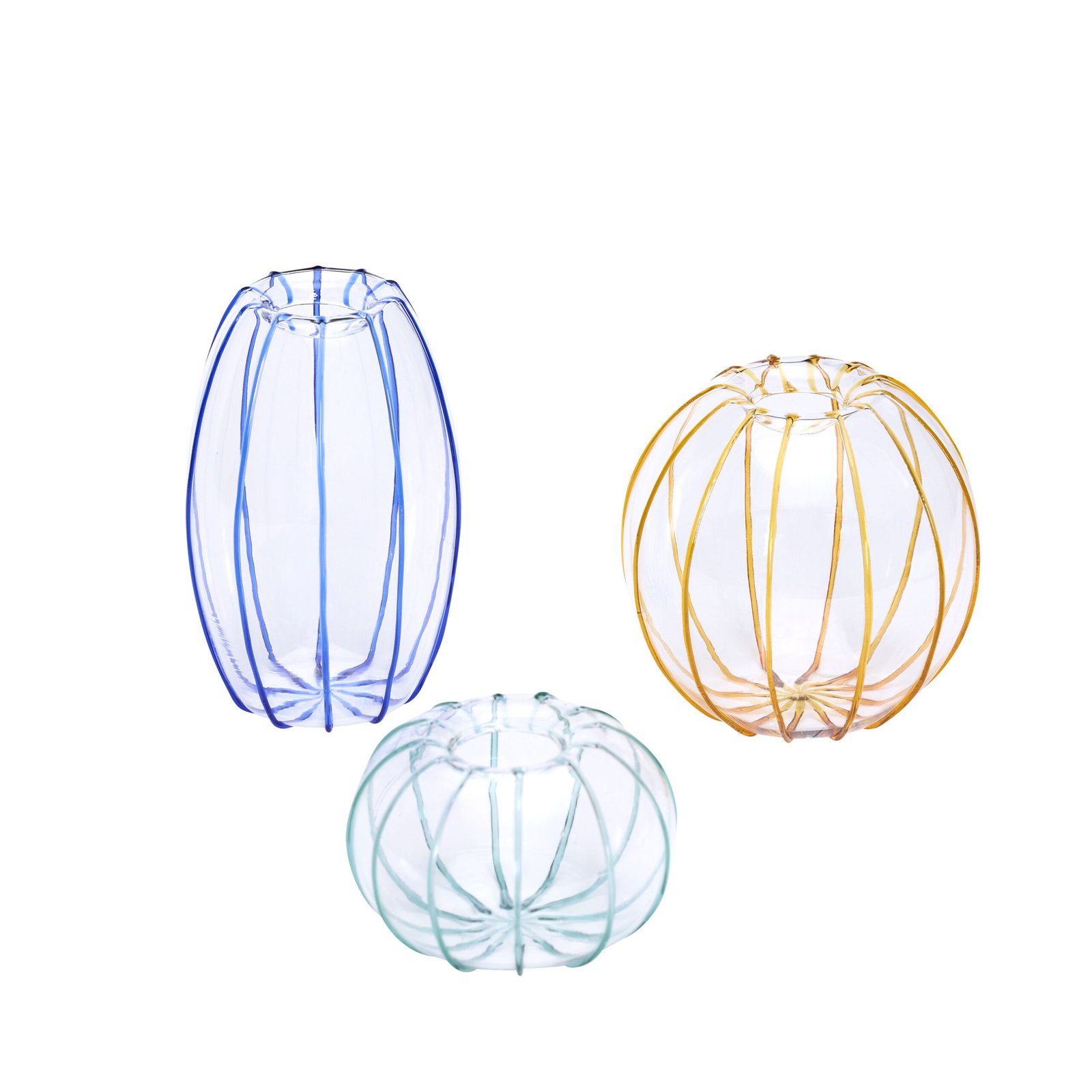 Orbit Vaser Ravfarve/Lysegrøn/Blå (sæt af 3)