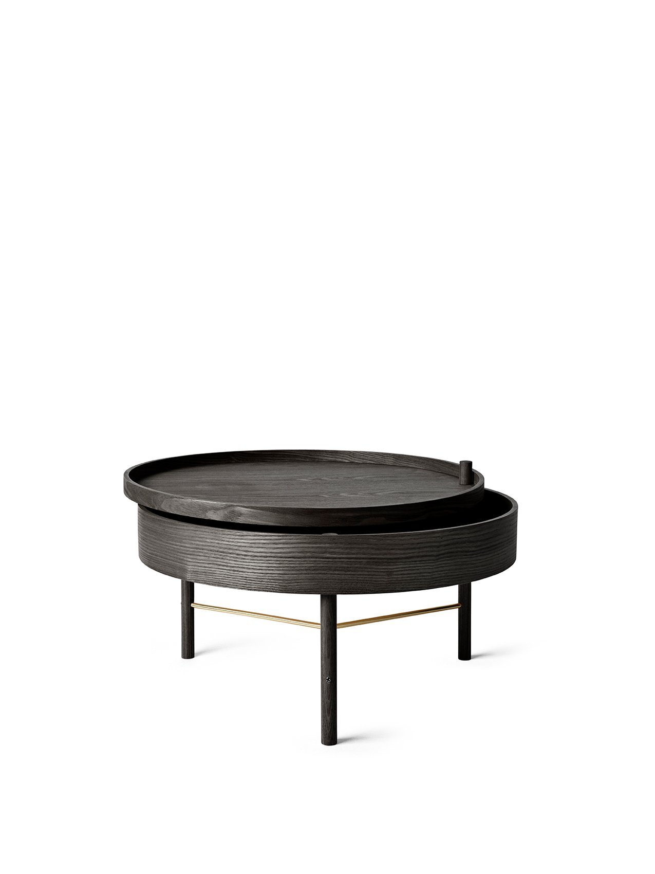 Turning Lounge Table, Ash, Black Stained