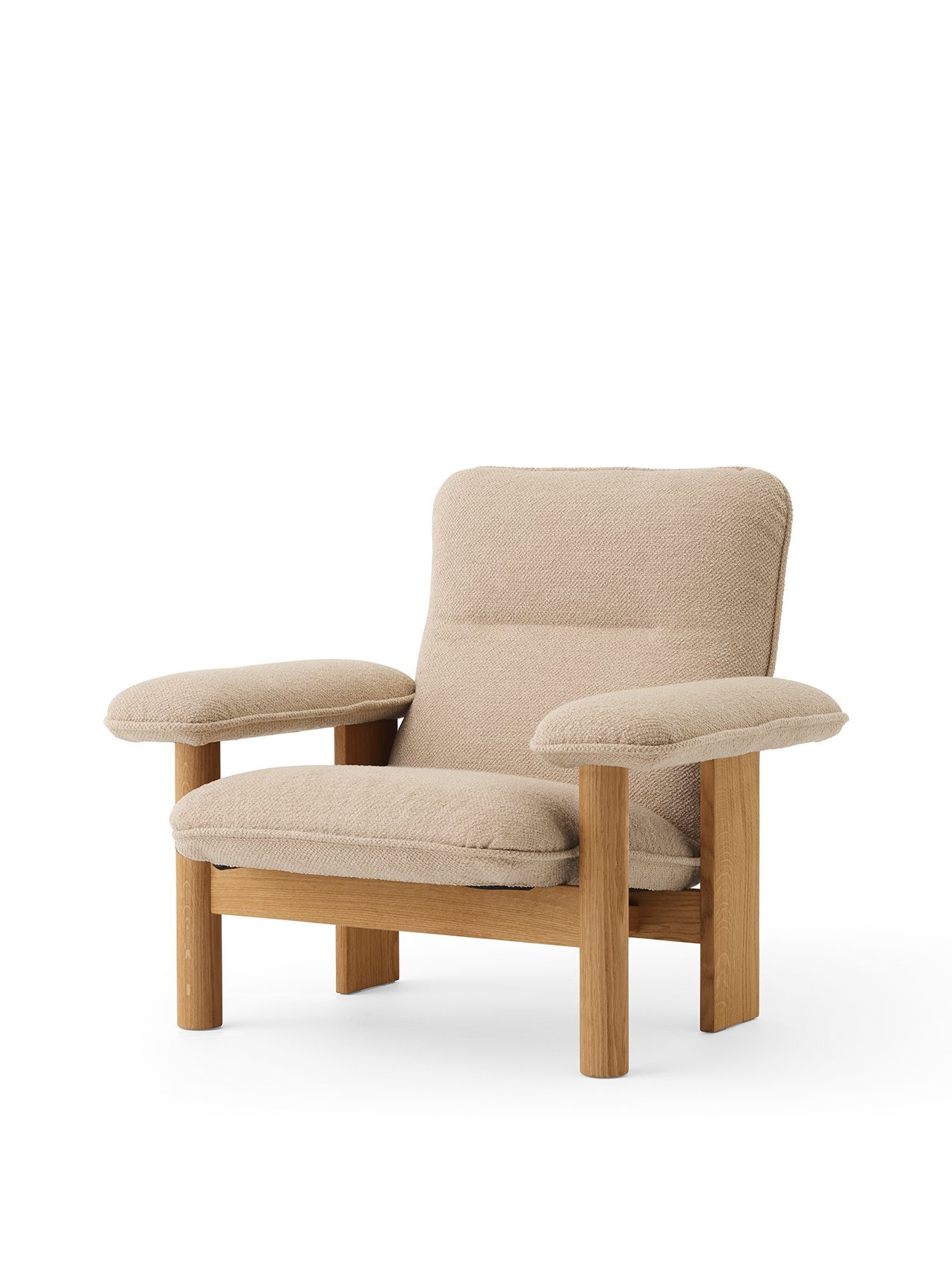 Brasilia Lounge Chair, Wooden Base, Textile