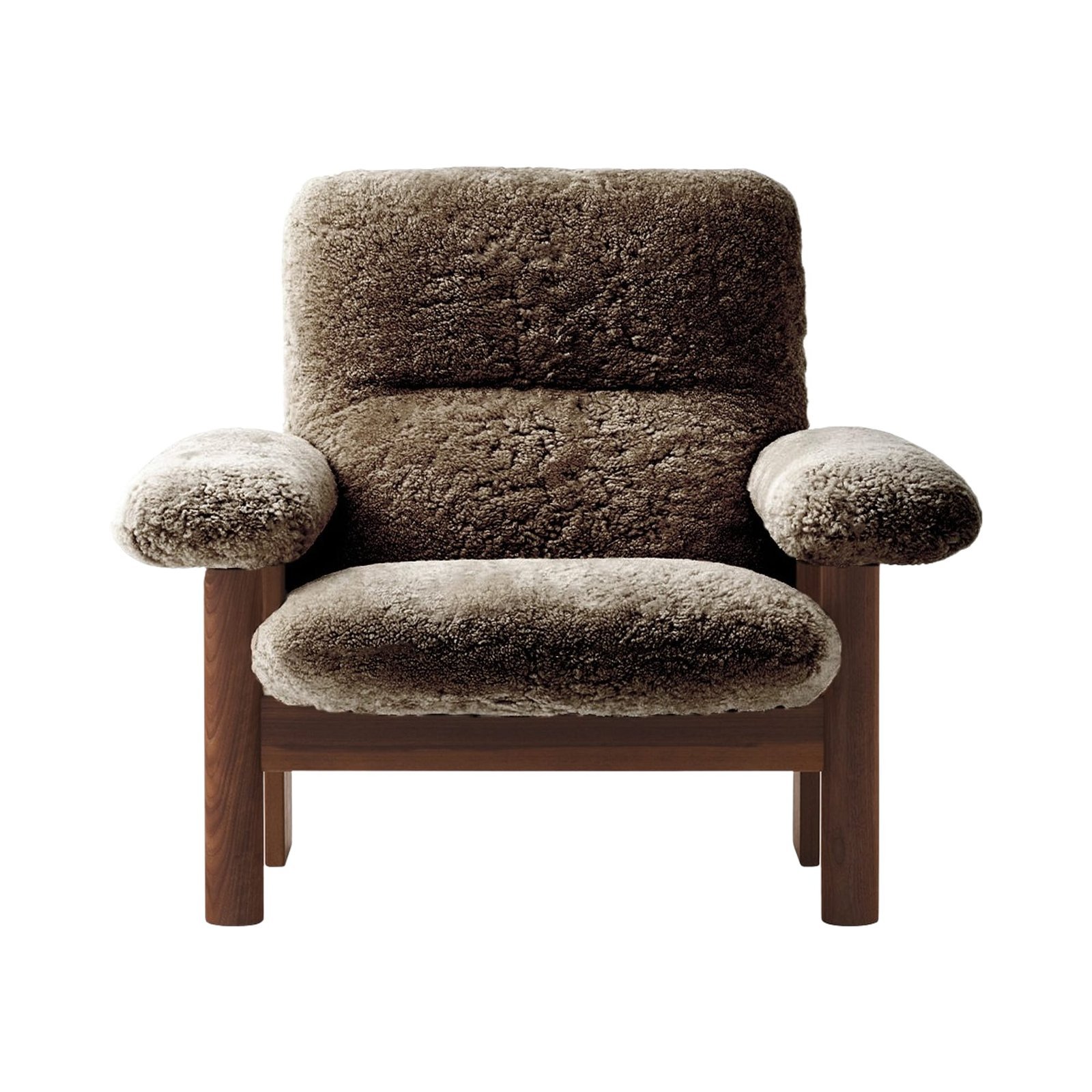 Brasilia Lounge Chair, Wooden Base, Sheepskin