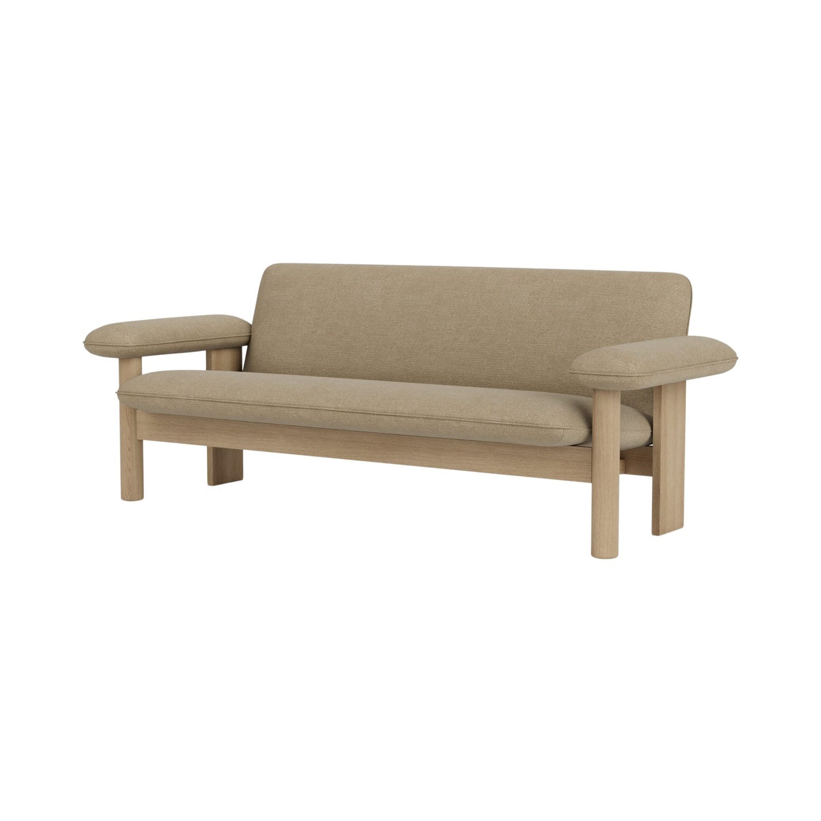 Brasilia Sofa, Wooden Base, Textile