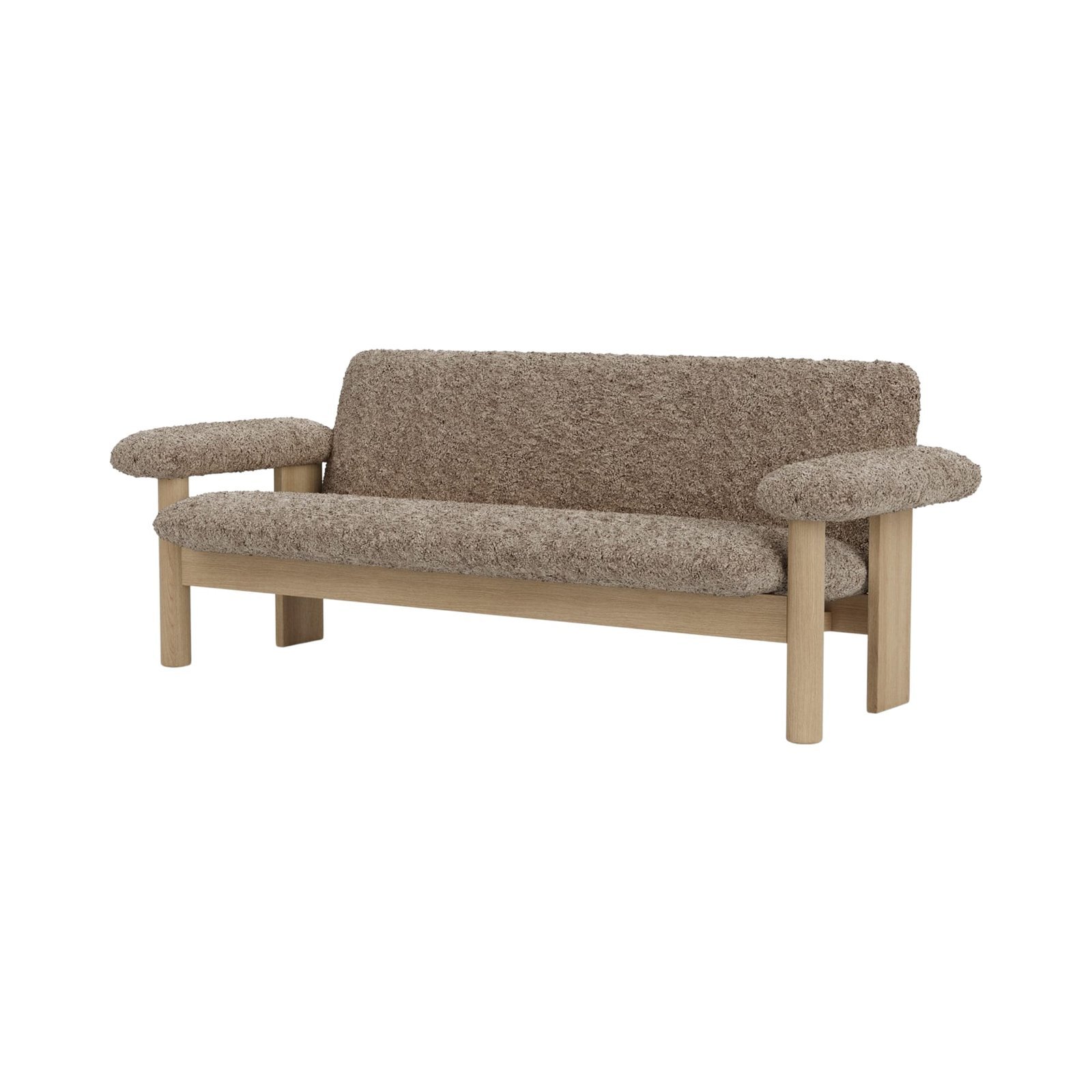 Brasilia Sofa, Wooden Base, Sheepskin