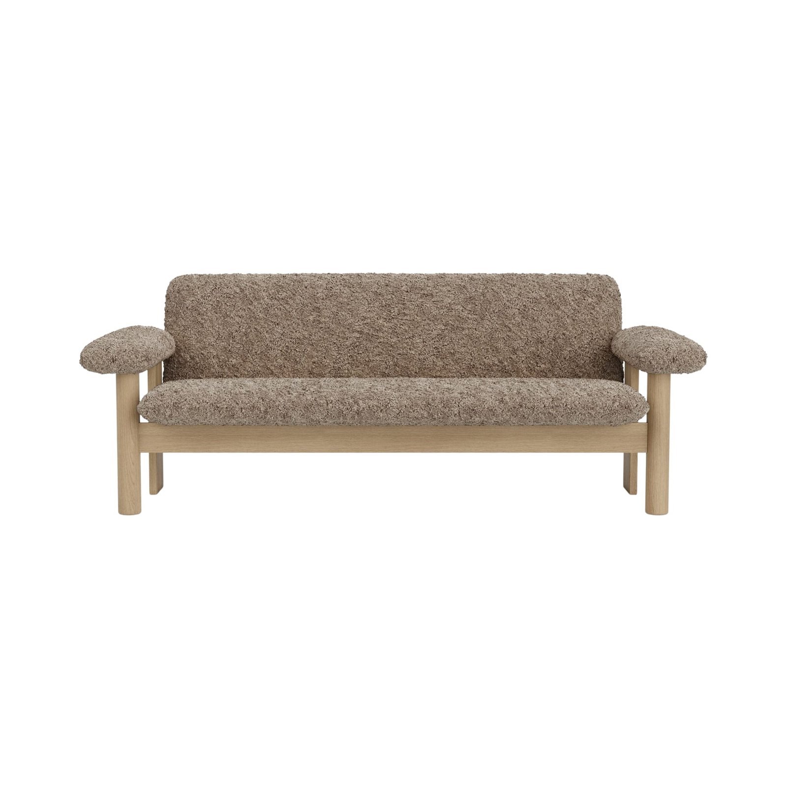 Brasilia Sofa, Wooden Base, Sheepskin