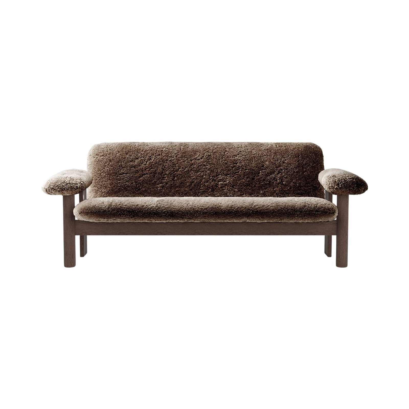 Brasilia Sofa, Wooden Base, Leather