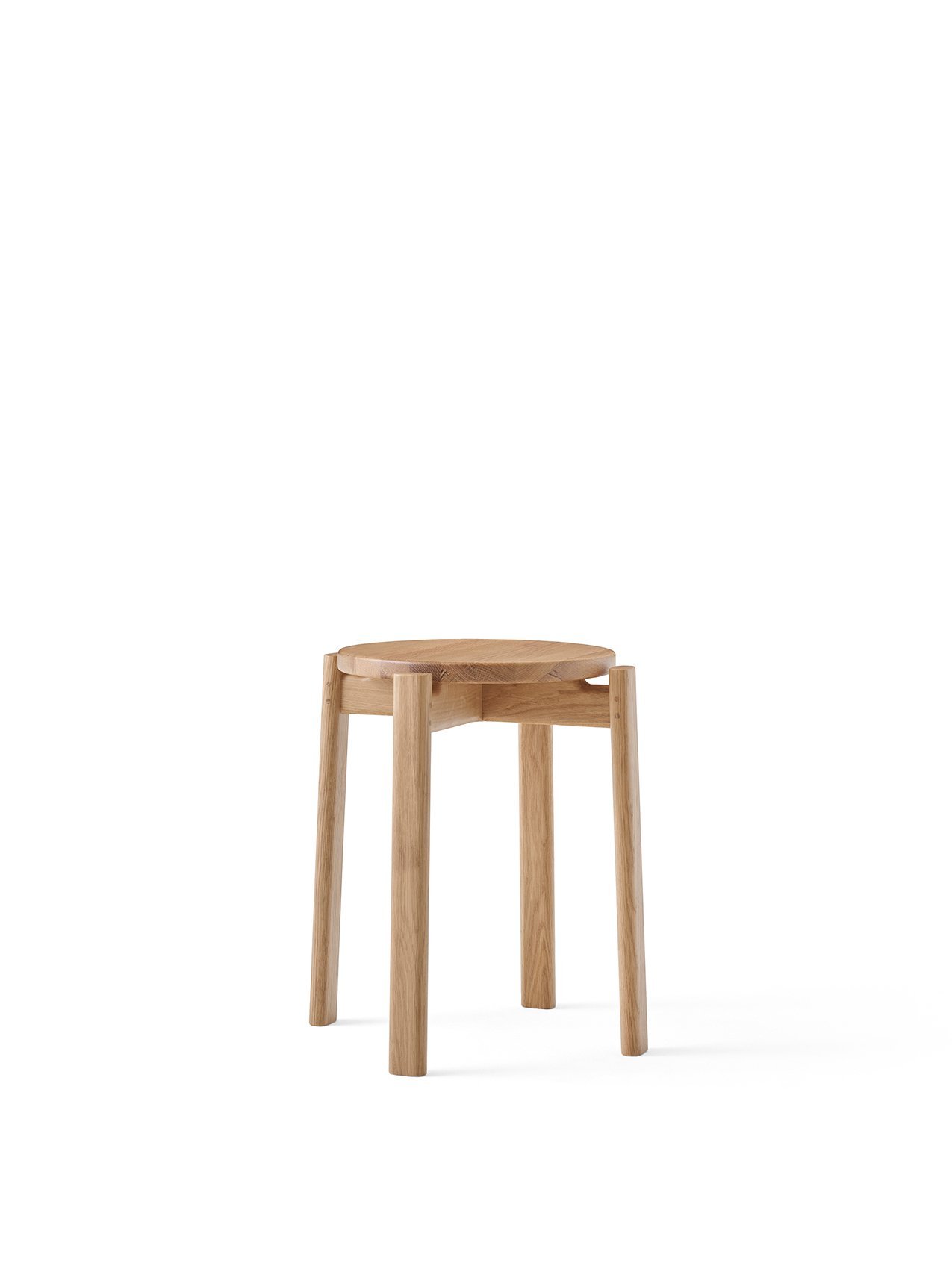 Passage Stool, Un-Upholstered - 4-Legs Base - Oak, Solid, Natural - Oak, Solid, Natural