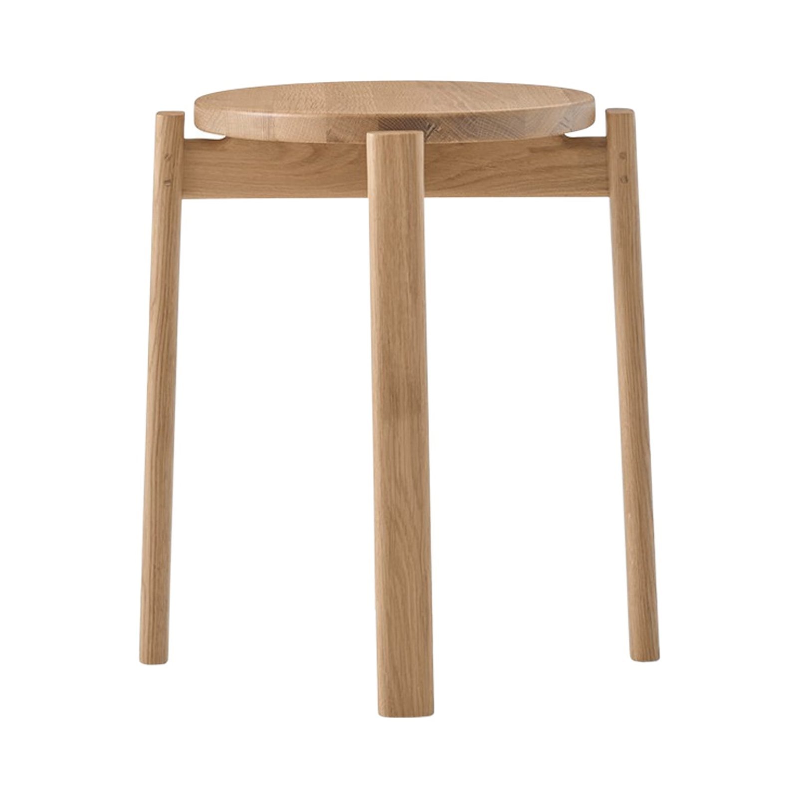 Passage Stool, Un-Upholstered - 4-Legs Base - Oak, Solid, Natural - Oak, Solid, Natural