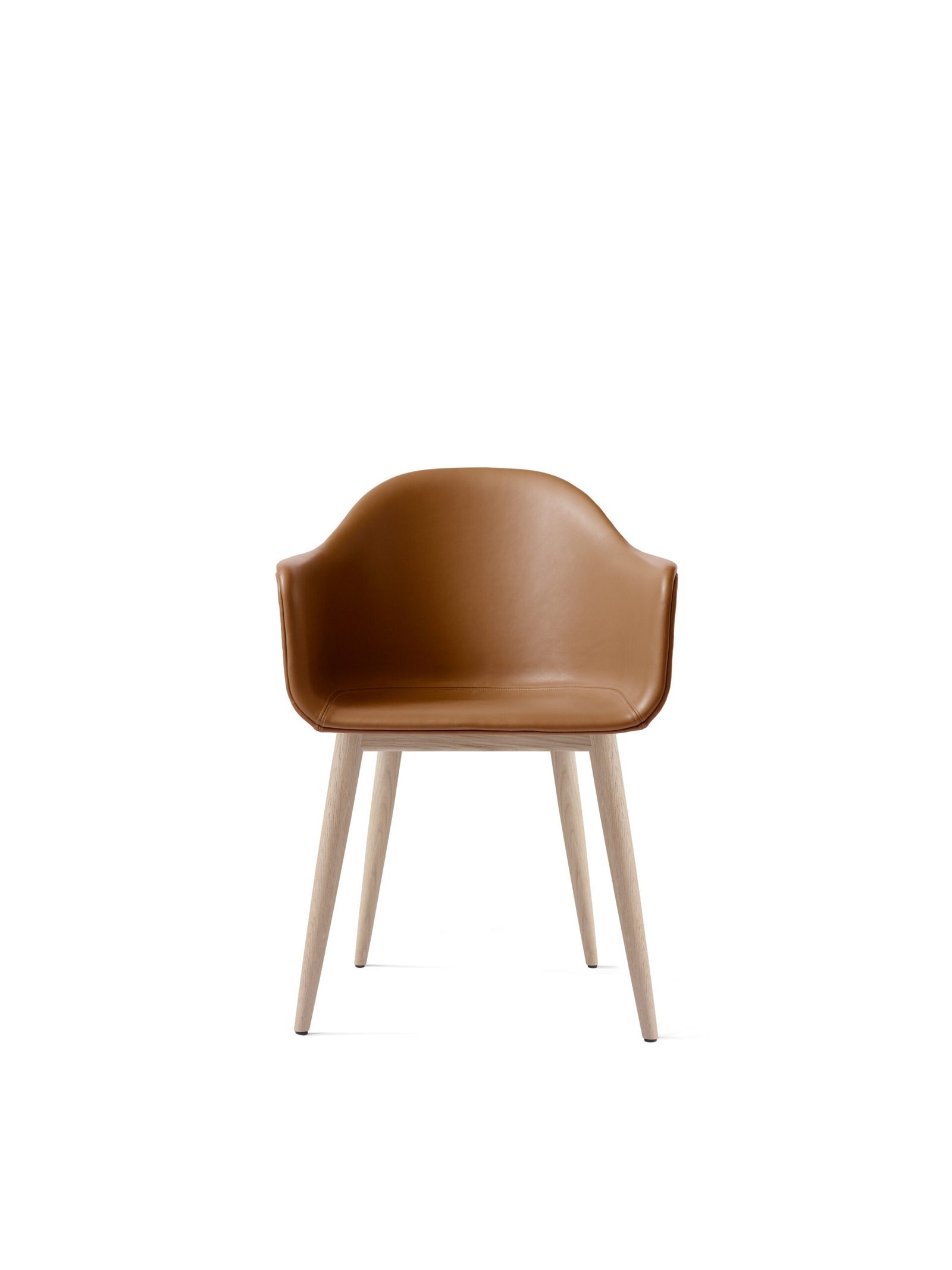 Harbour Dining Chair, Wooden Base, Leather