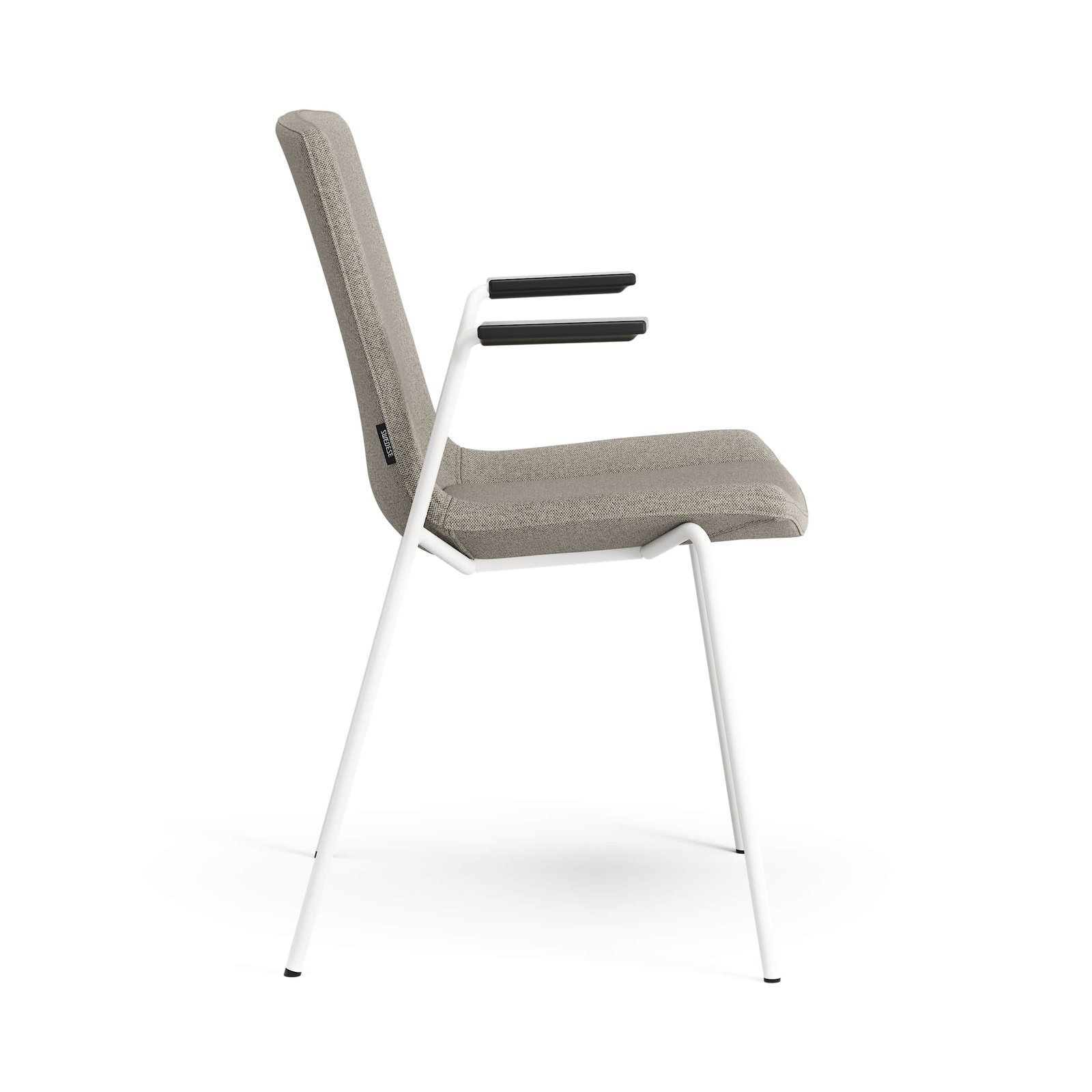 Happy stapelbar klädd karmstol