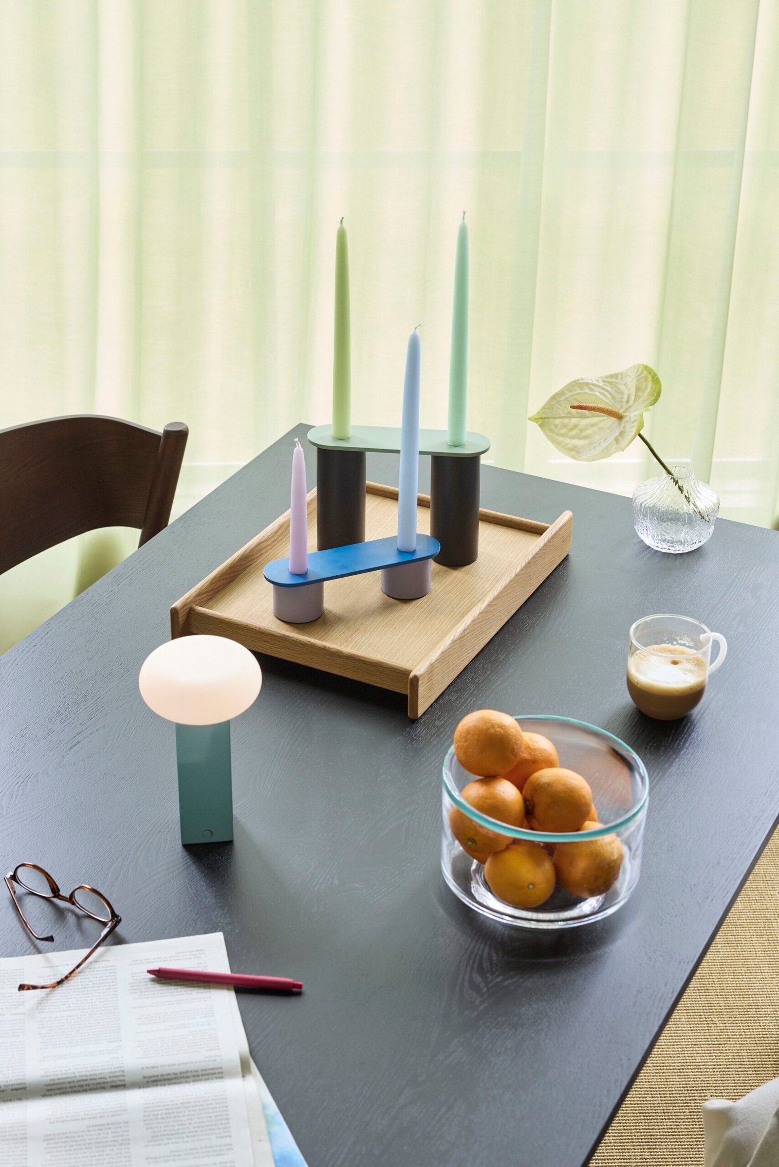 Low Transportabel Lampe Blå