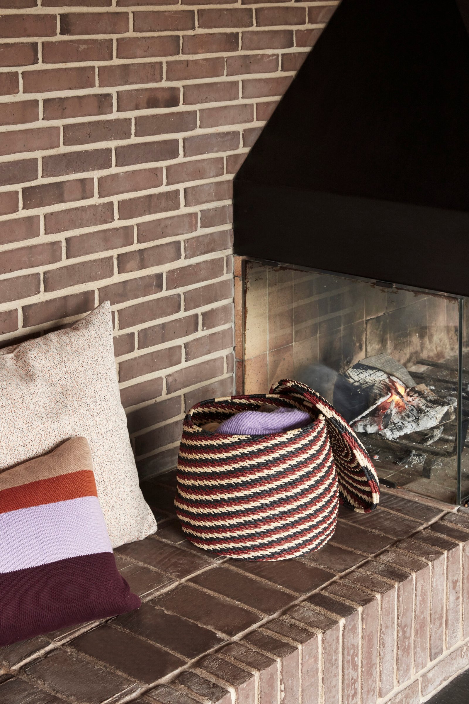 Monarch Kurve Natur/Rød (sæt af 2)