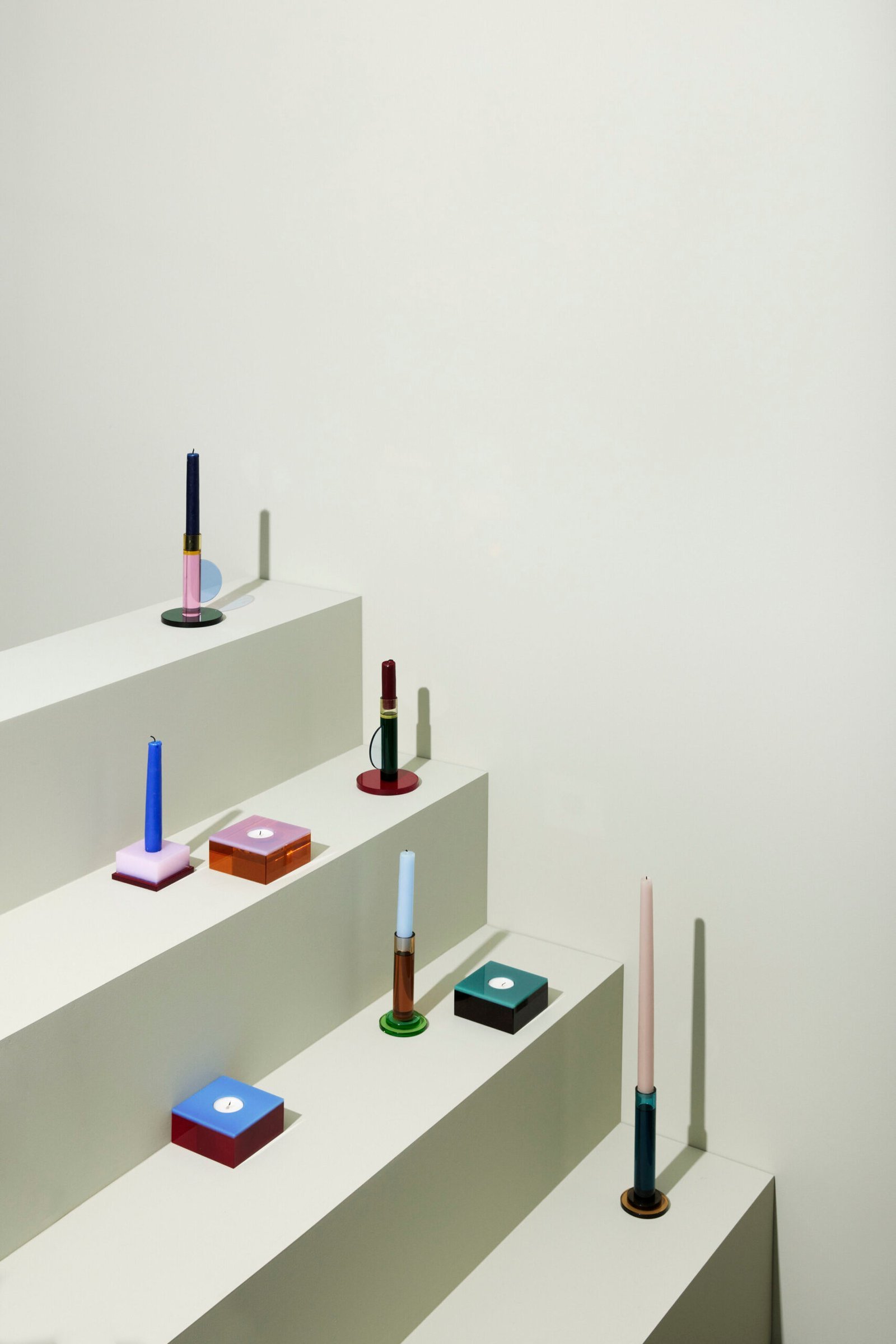 Flux Fyrfadsstage Blå/Rød